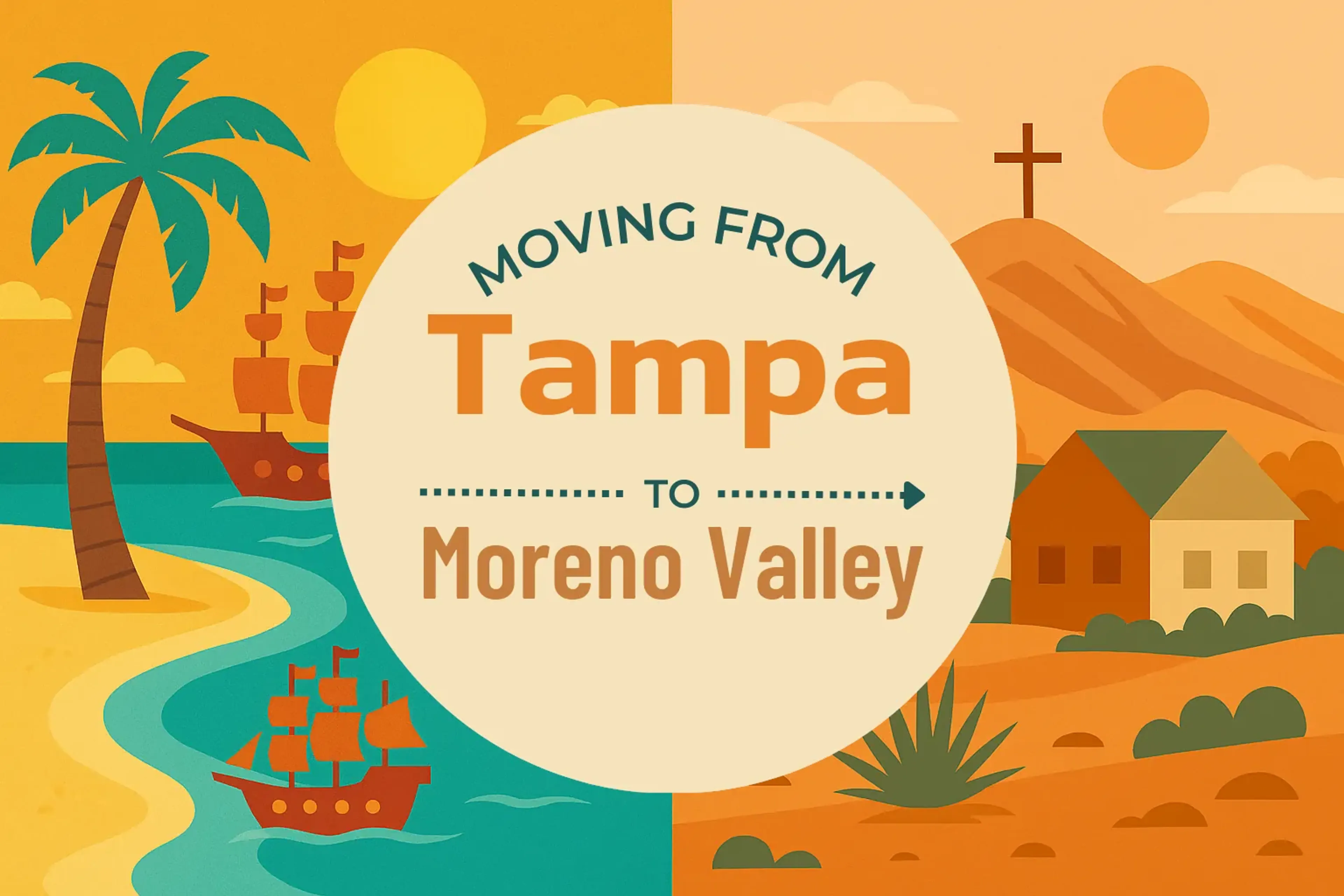 Side-by-side comparison of Tampa to Moreno Valley moving companies
