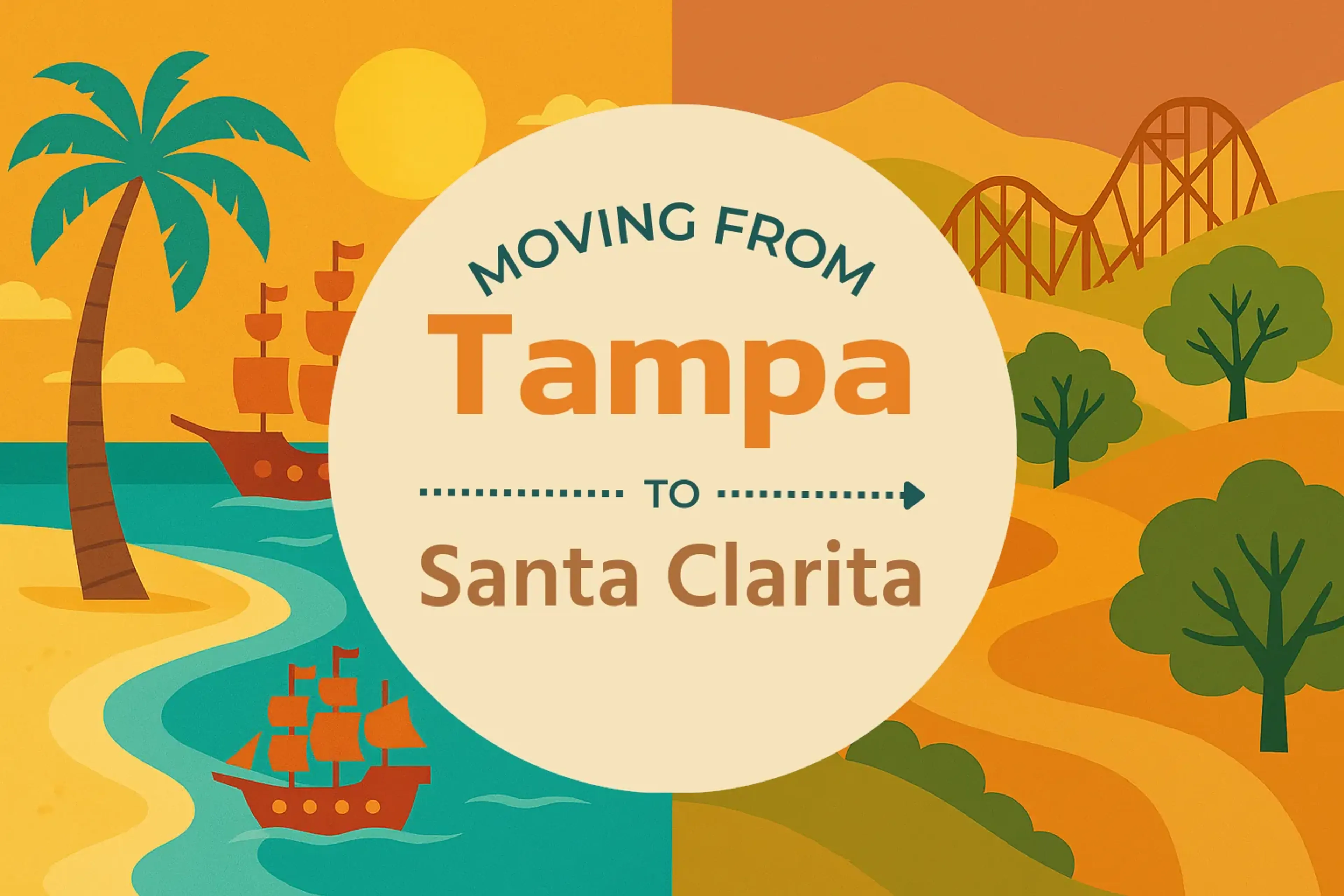 Side-by-side comparison of Tampa to Santa Clarita moving companies