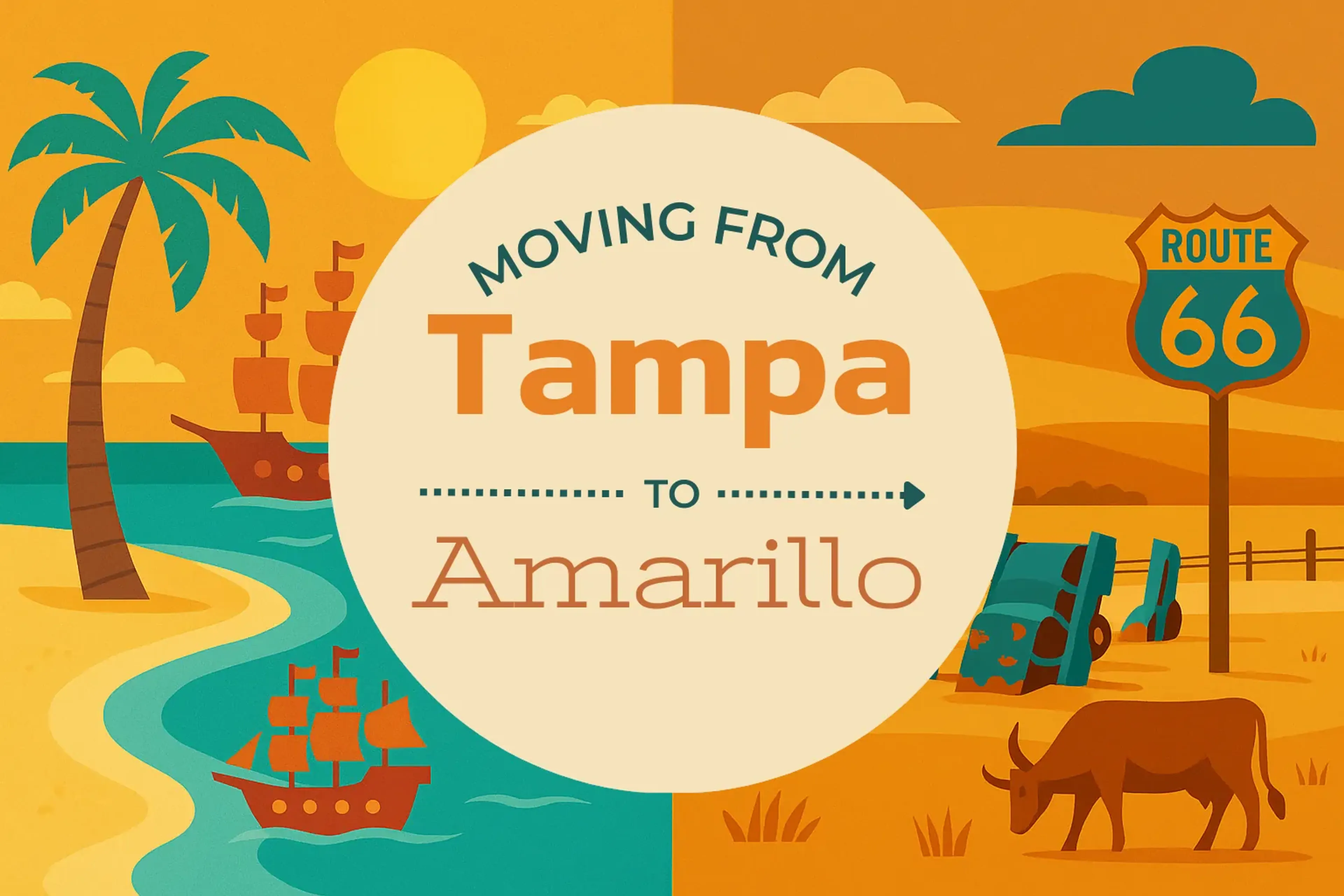Side-by-side comparison of Tampa to Amarillo moving companies
