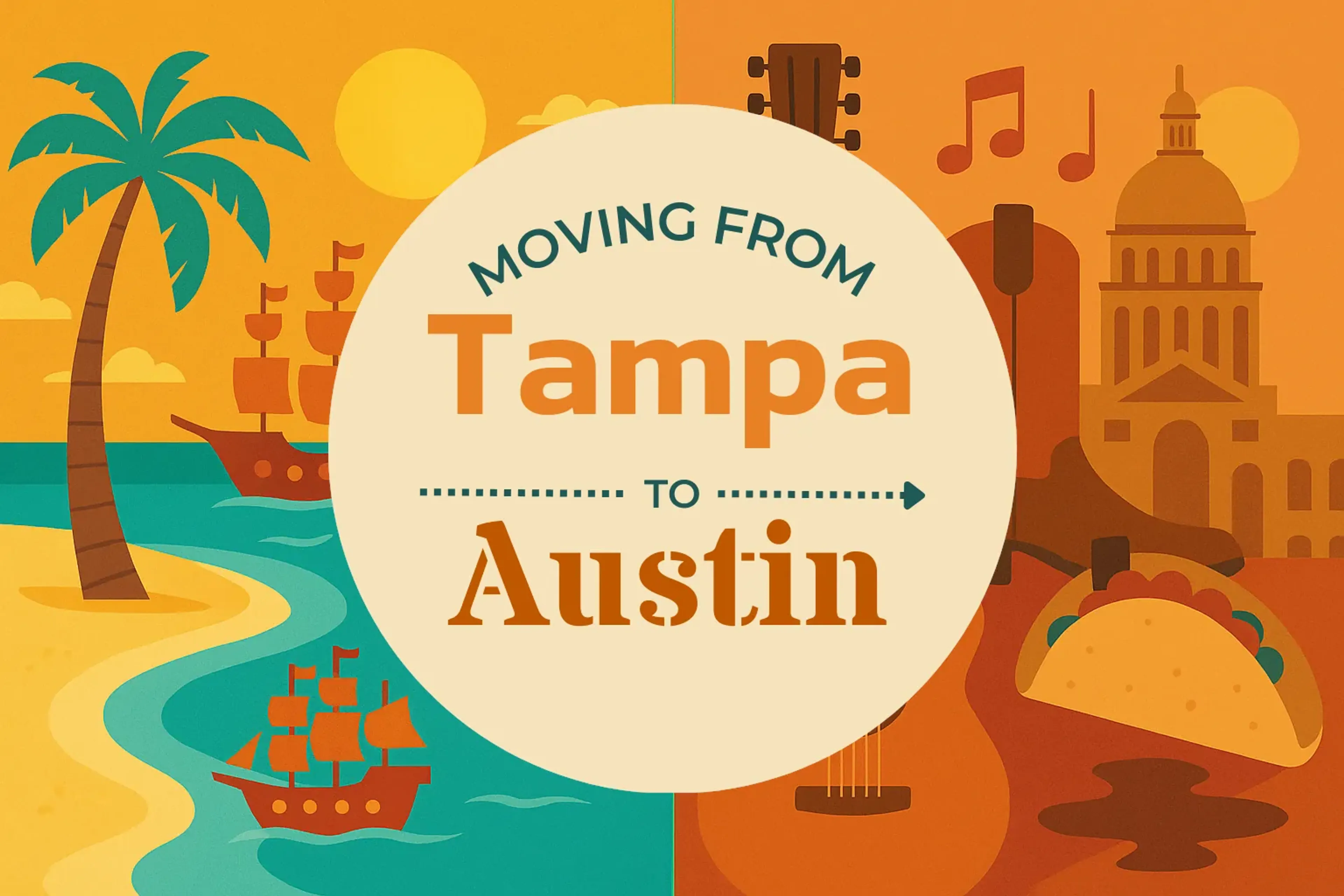 Side-by-side comparison of Tampa to Austin moving companies