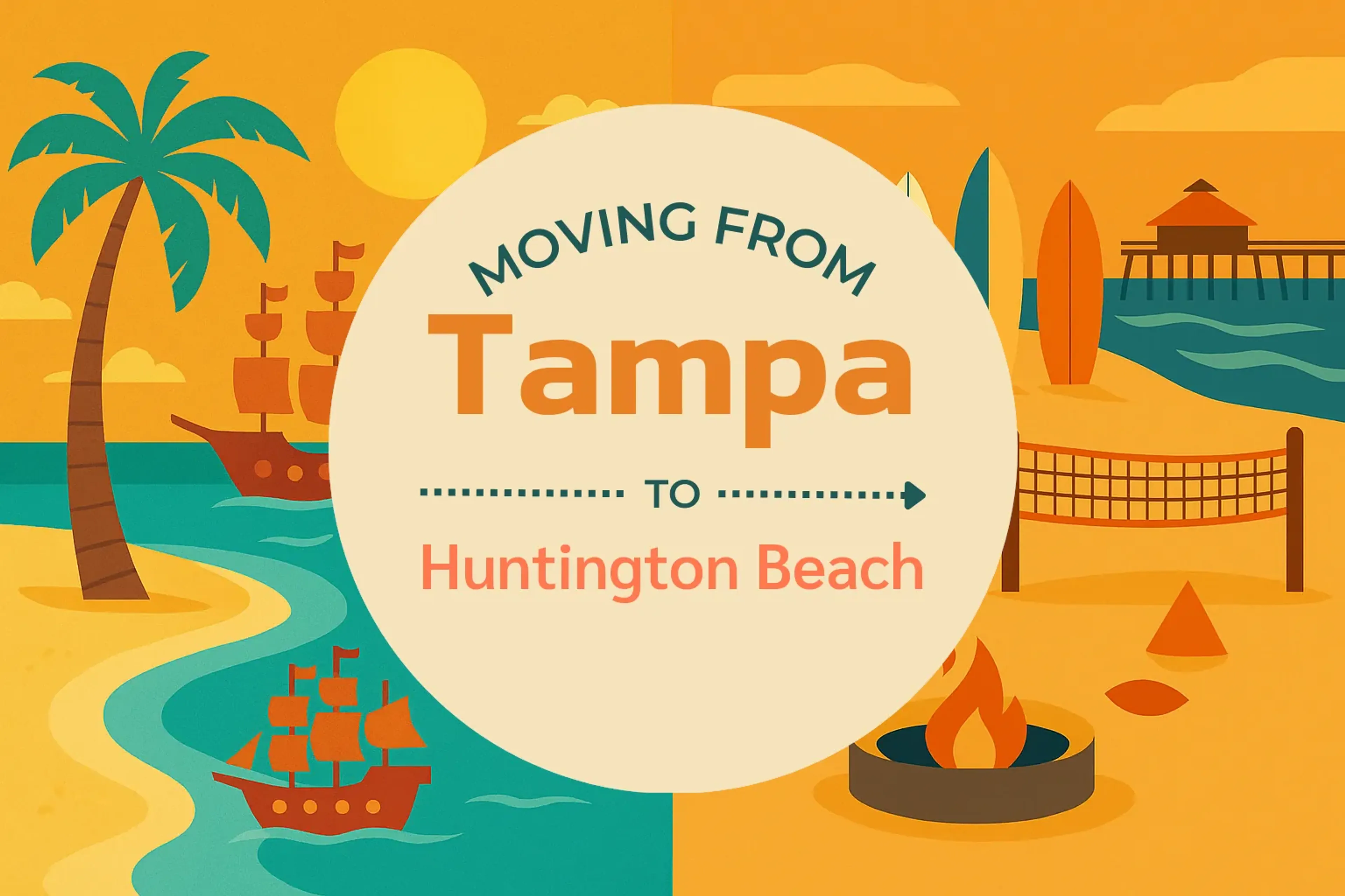 Side-by-side comparison of Tampa to Huntington Beach moving companies