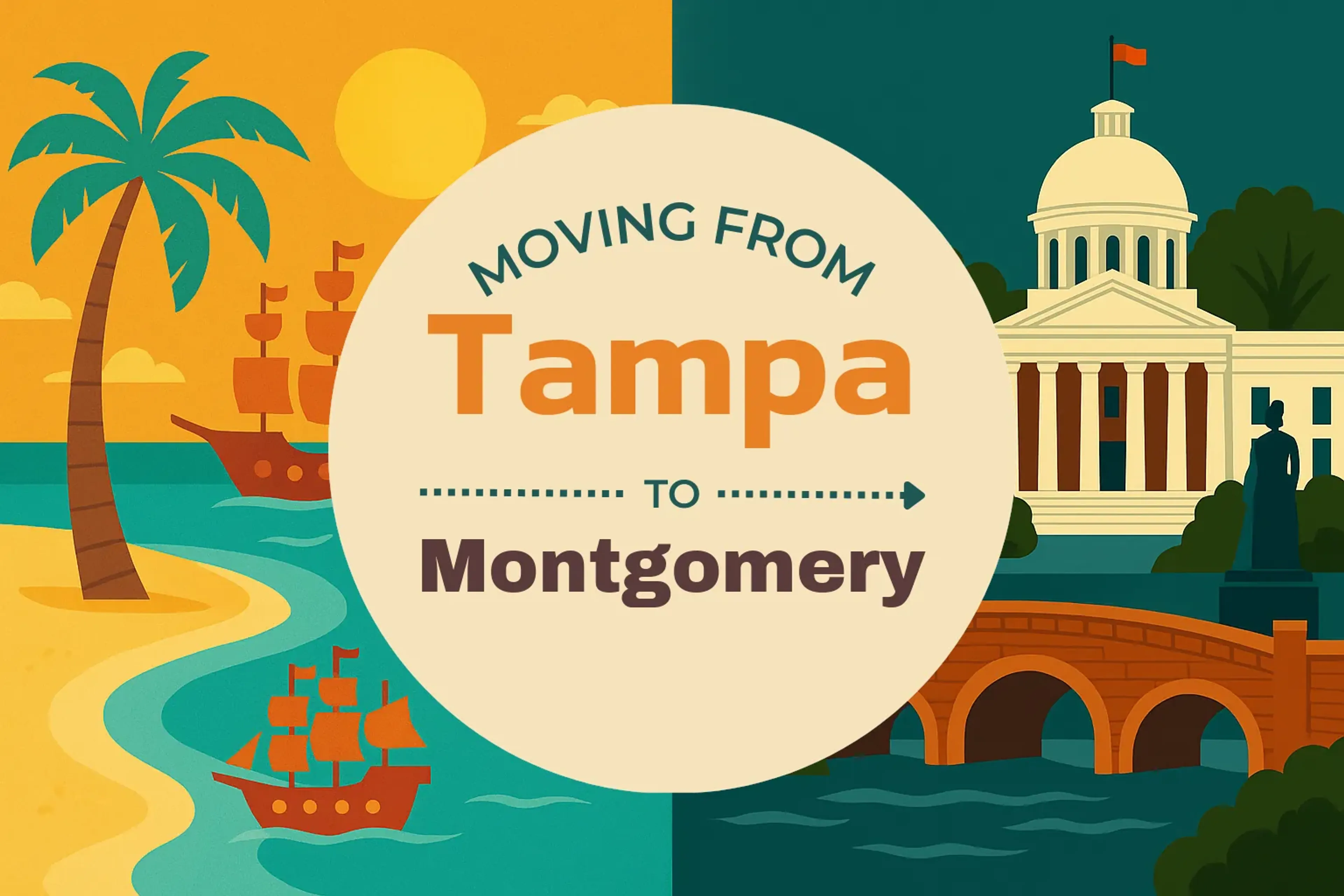 Side-by-side comparison of Tampa to Montgomery moving companies