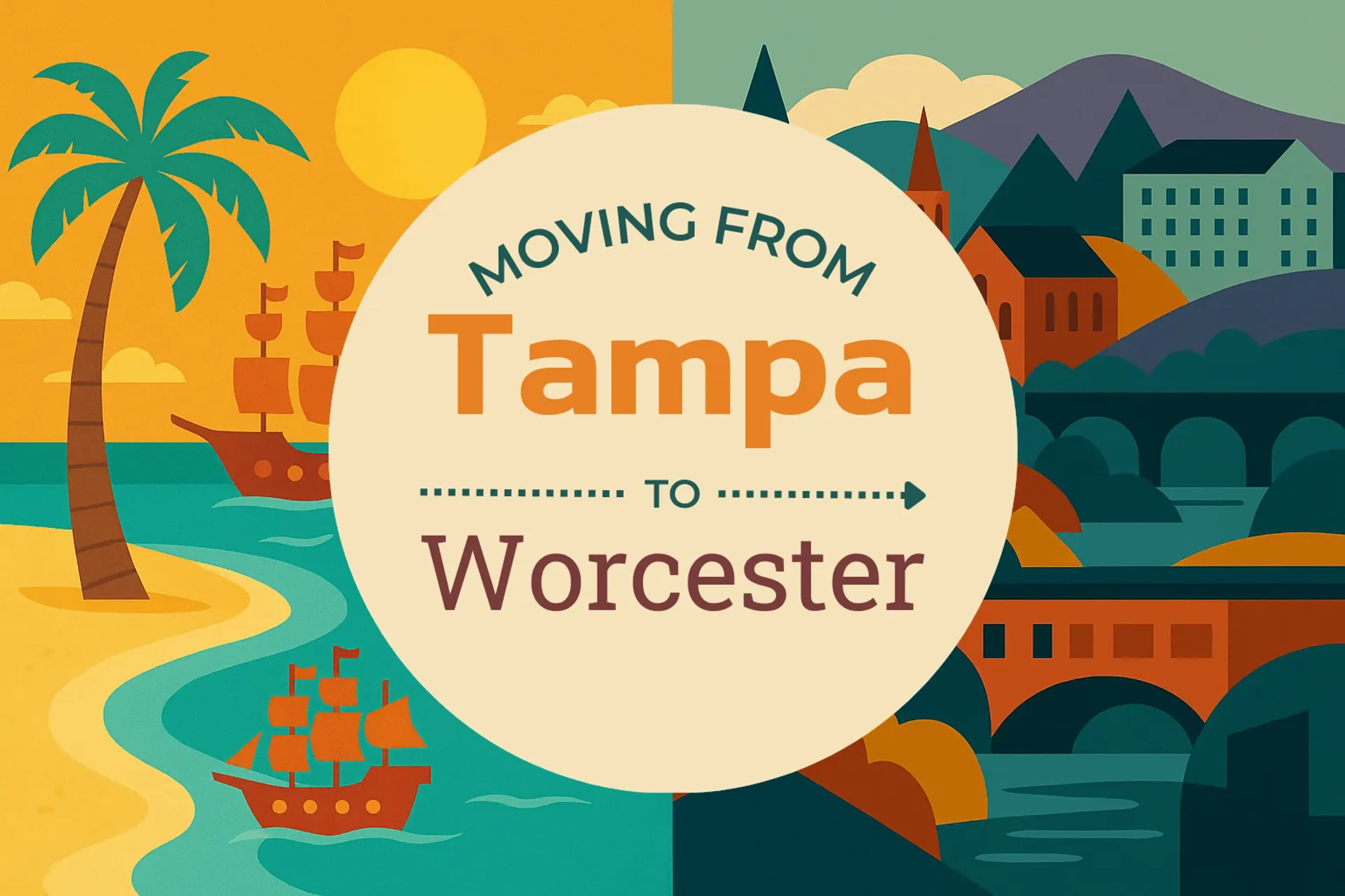Side-by-side comparison of Tampa to Worcester moving companies