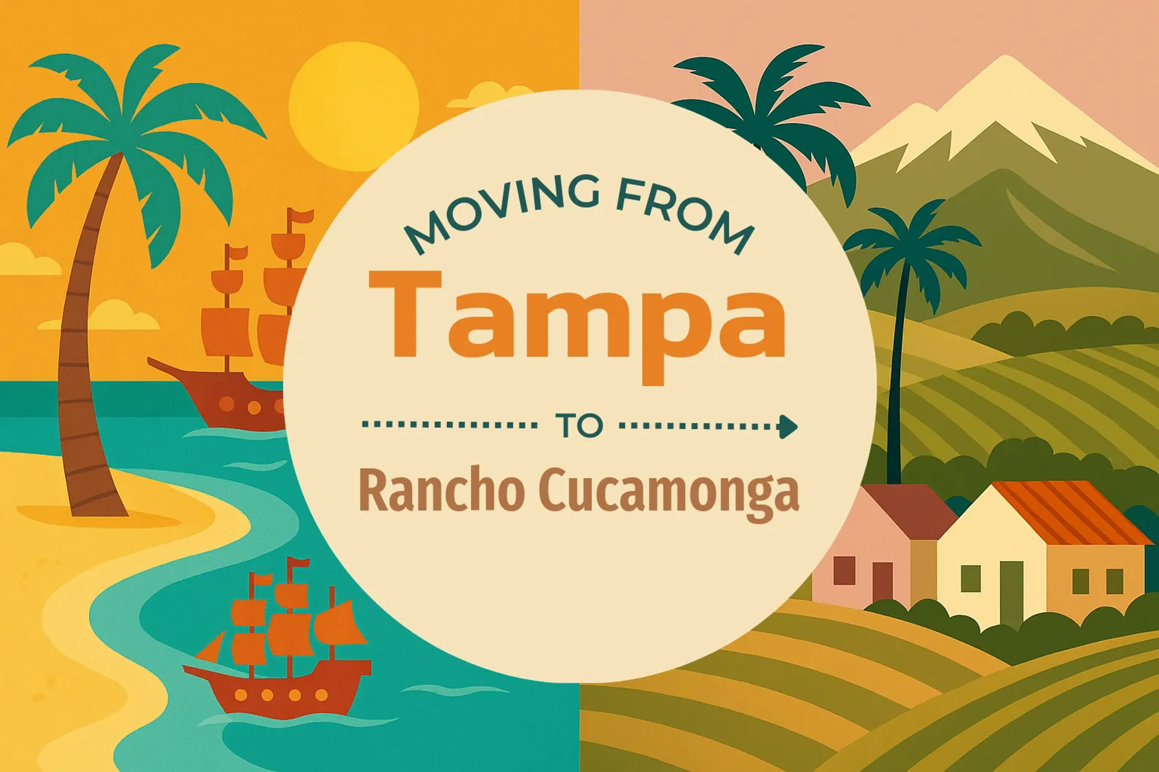 Side-by-side comparison of Tampa to Rancho Cucamonga moving companies
