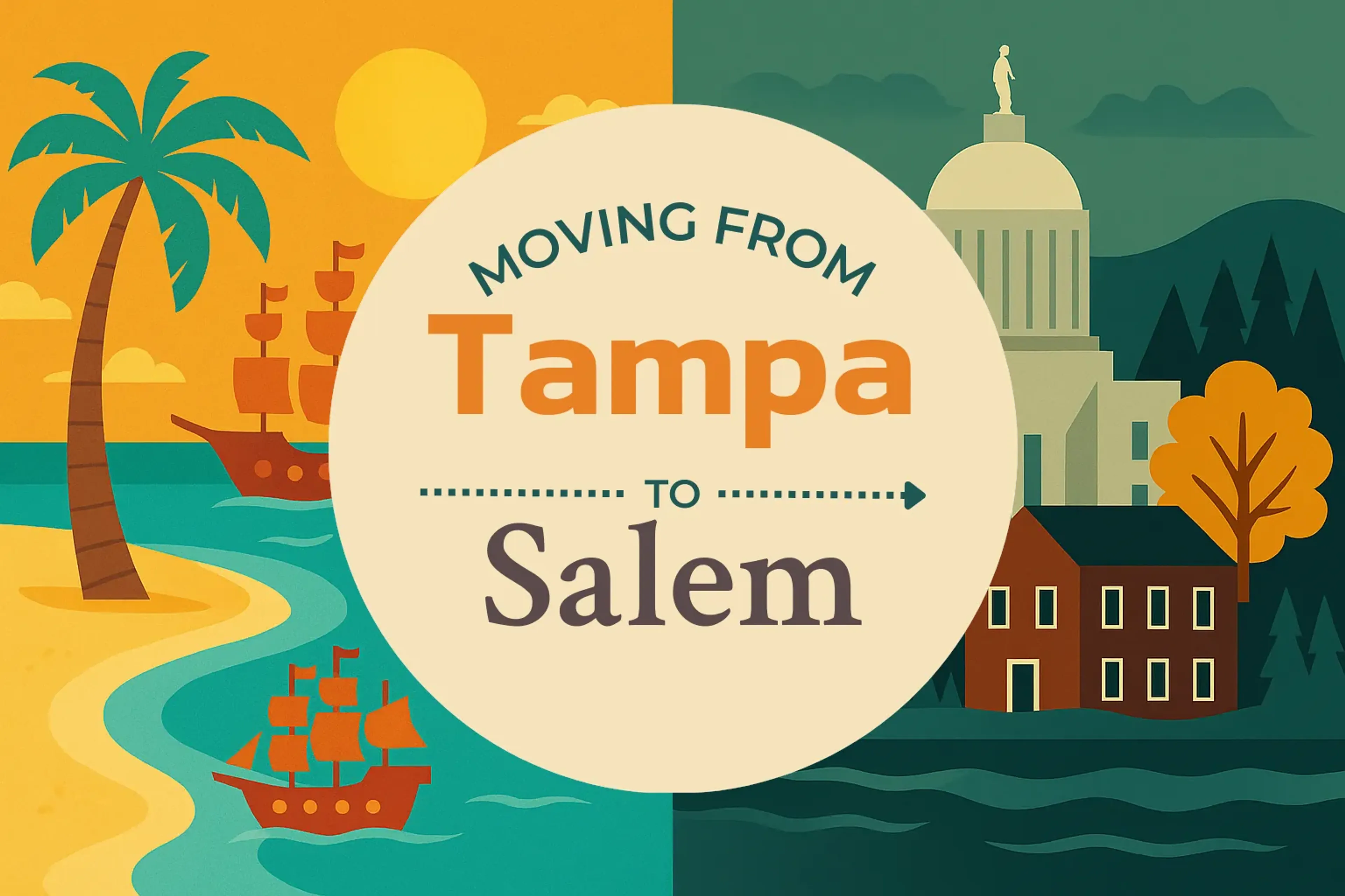 Side-by-side comparison of Tampa to Salem moving companies