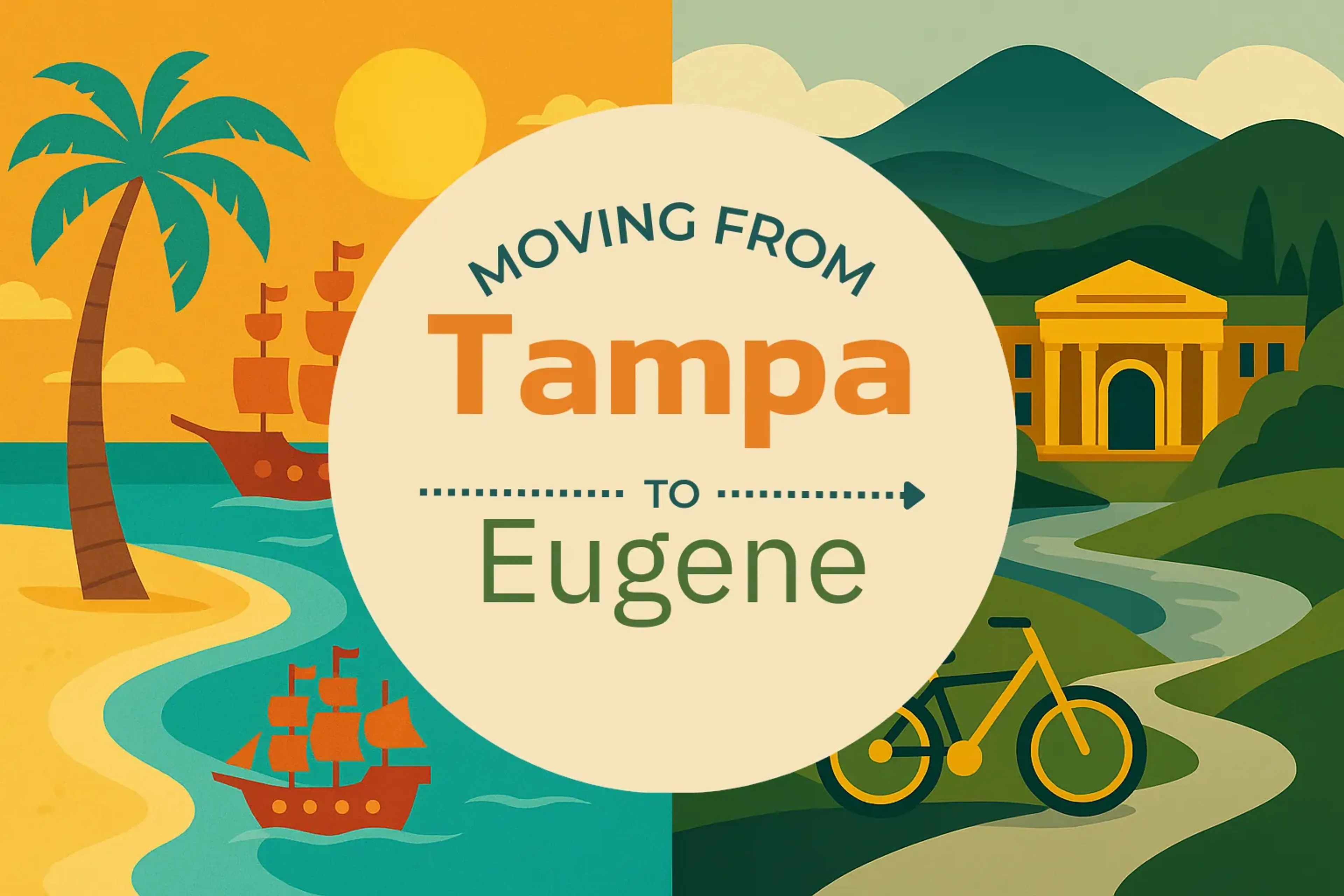 Side-by-side comparison of Tampa to Eugene moving companies