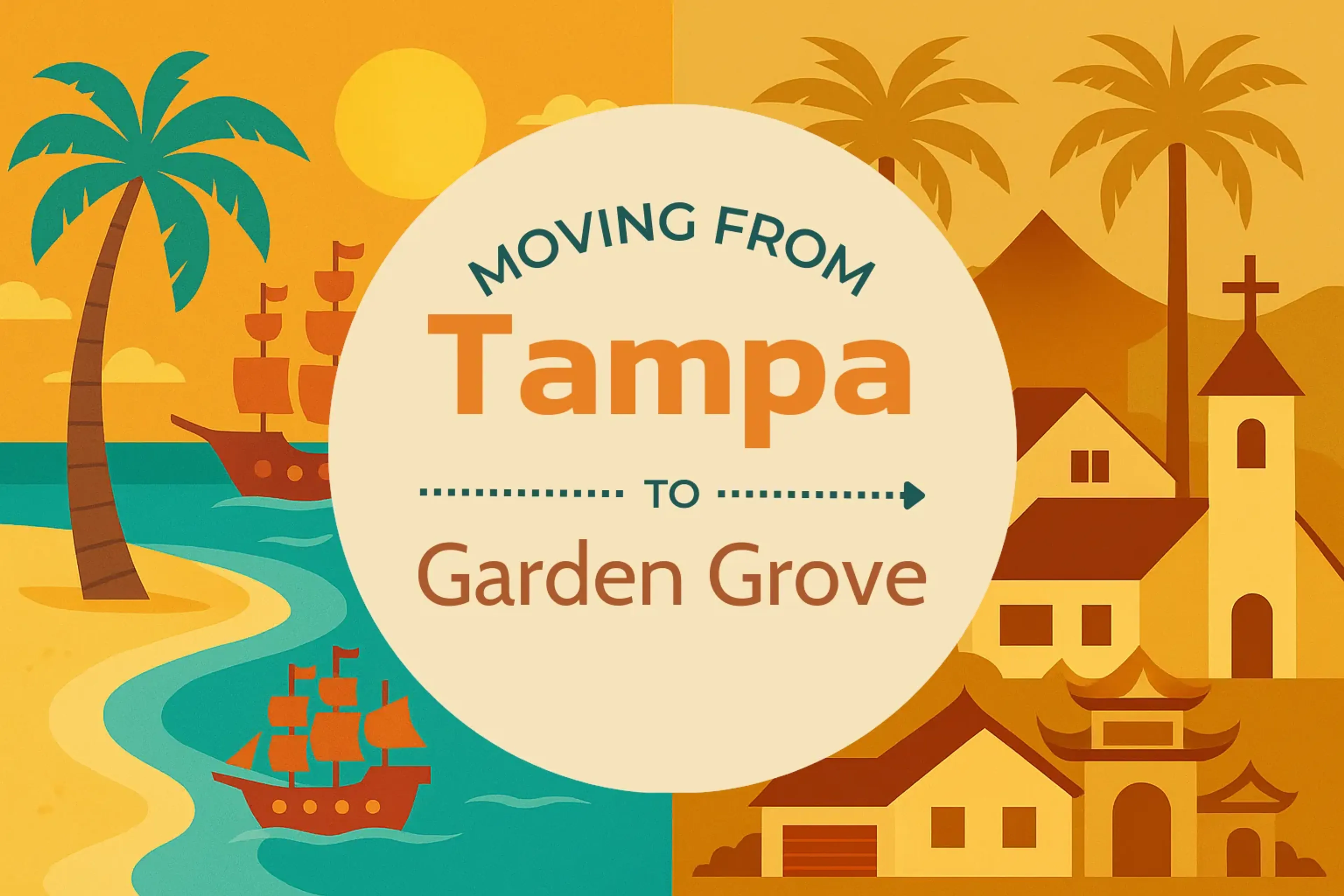 Side-by-side comparison of Tampa to Garden Grove moving companies