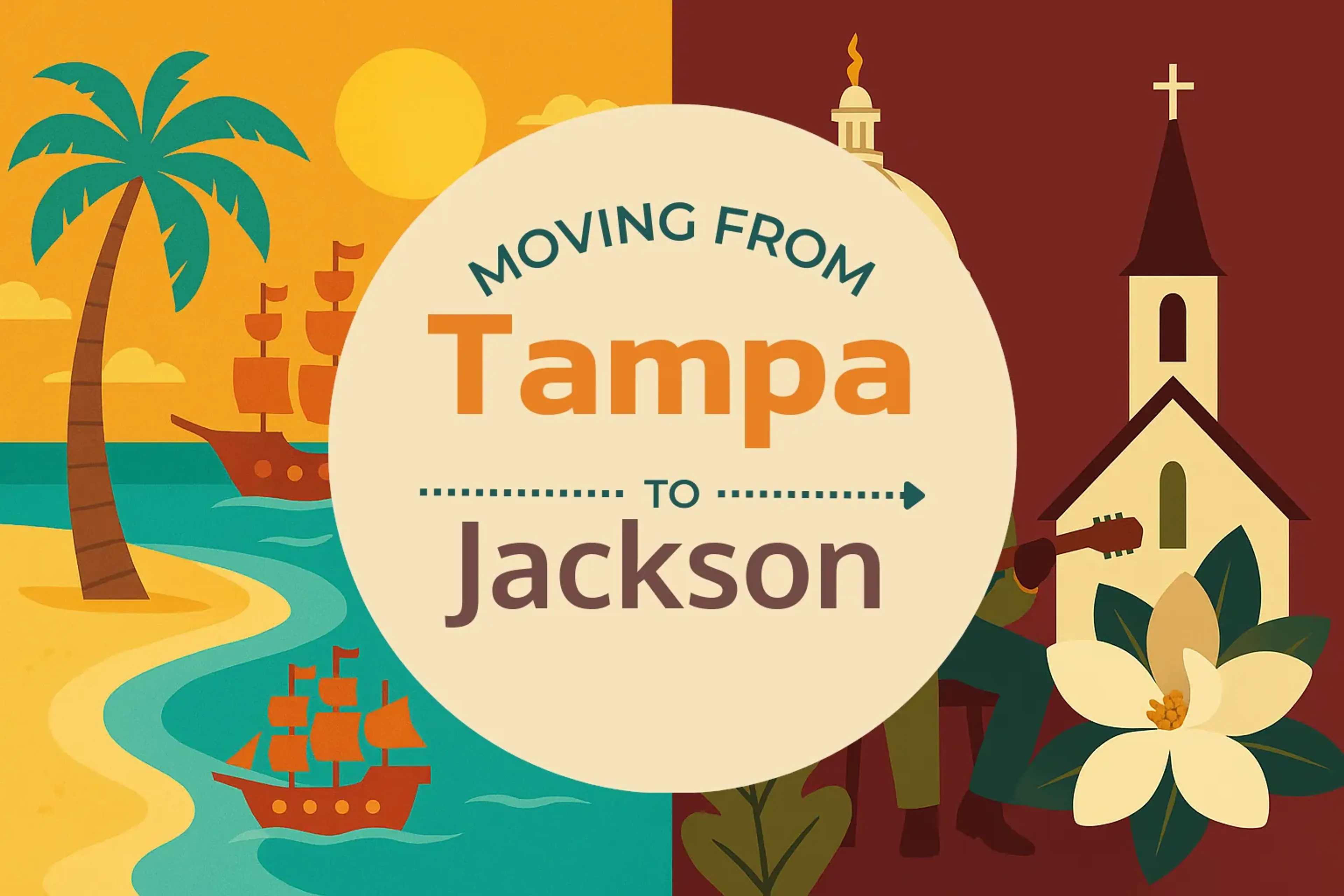 Side-by-side comparison of Tampa to Jackson moving companies