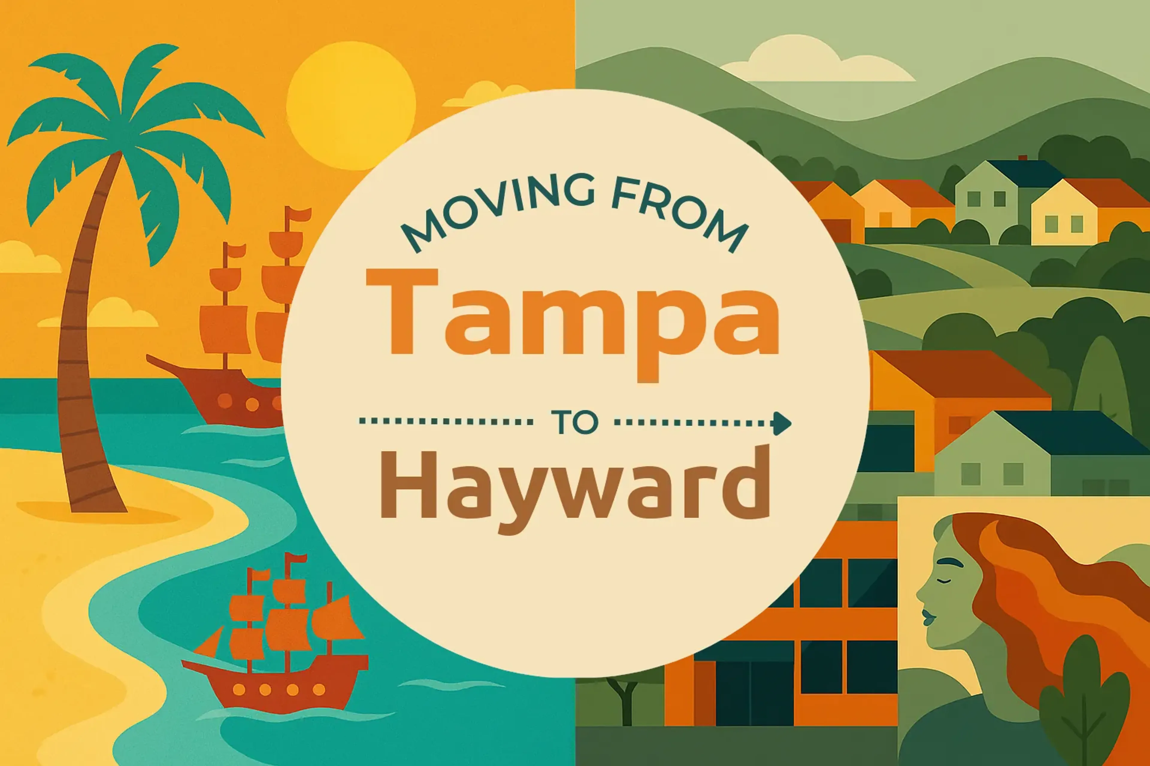 Side-by-side comparison of Tampa to Hayward moving companies