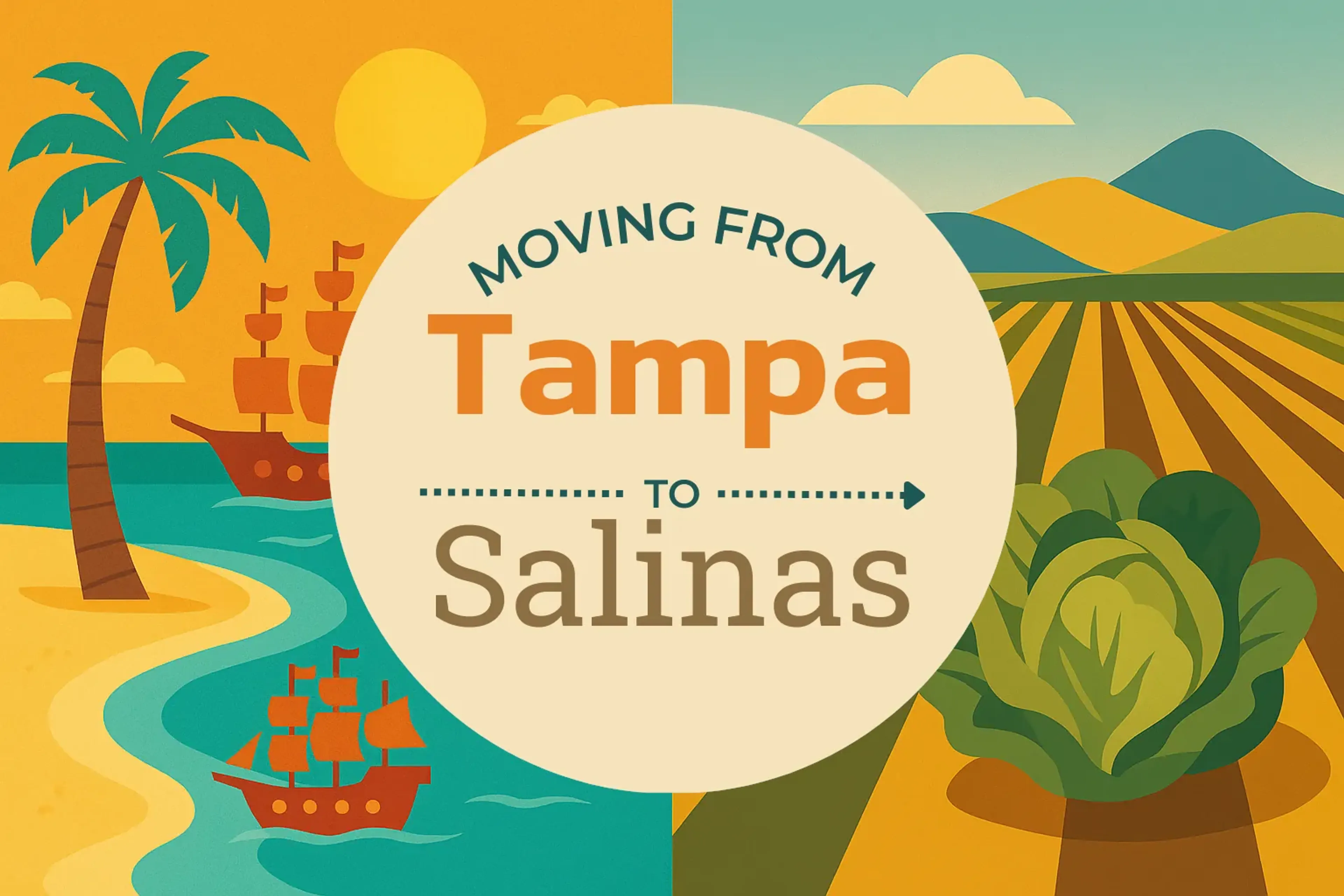 Side-by-side comparison of Tampa to Salinas moving companies
