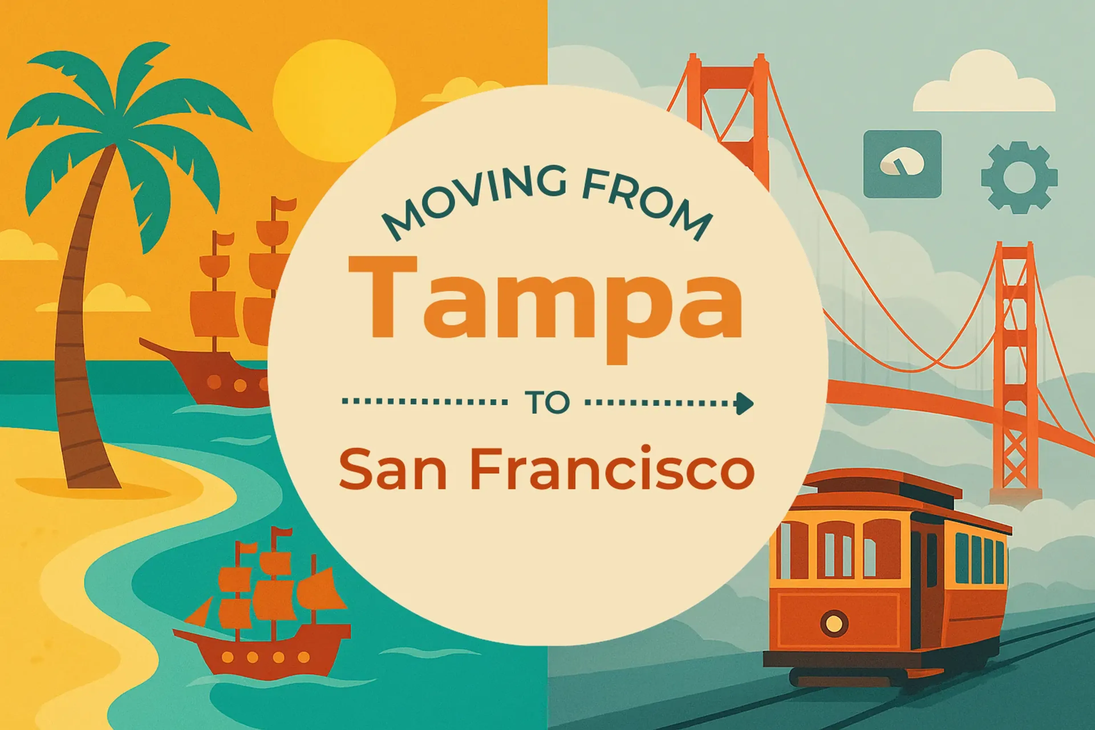 Side-by-side comparison of Tampa to San Francisco moving companies