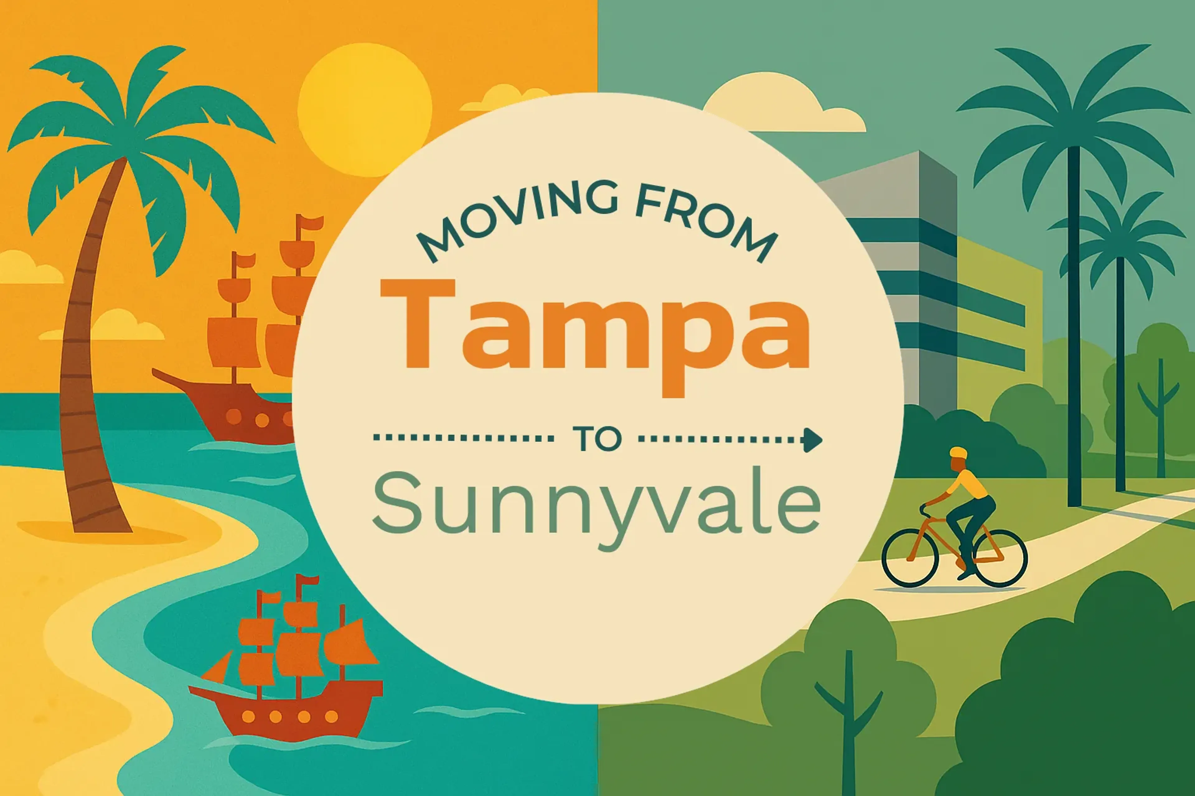 Side-by-side comparison of Tampa to Sunnyvale moving companies