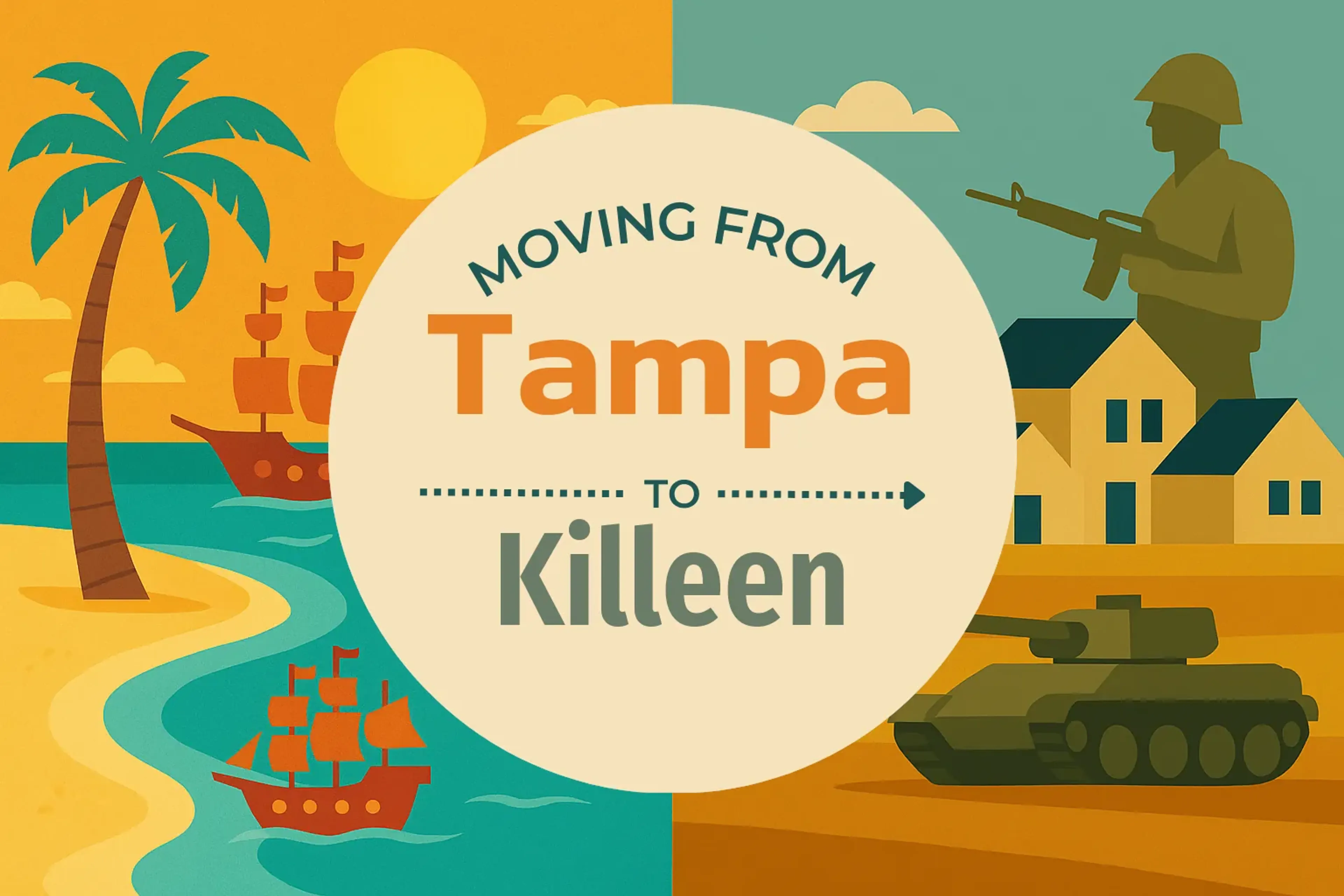 Side-by-side comparison of Tampa to Killeen moving companies