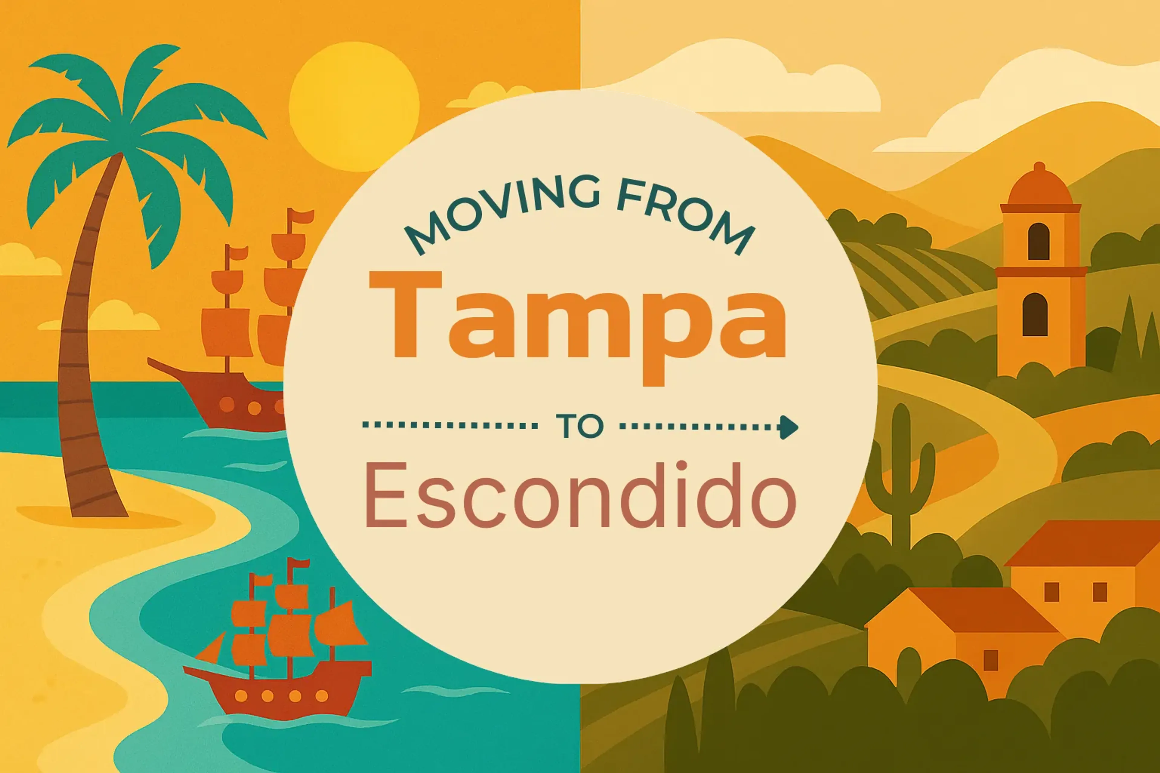 Side-by-side comparison of Tampa to Escondido moving companies
