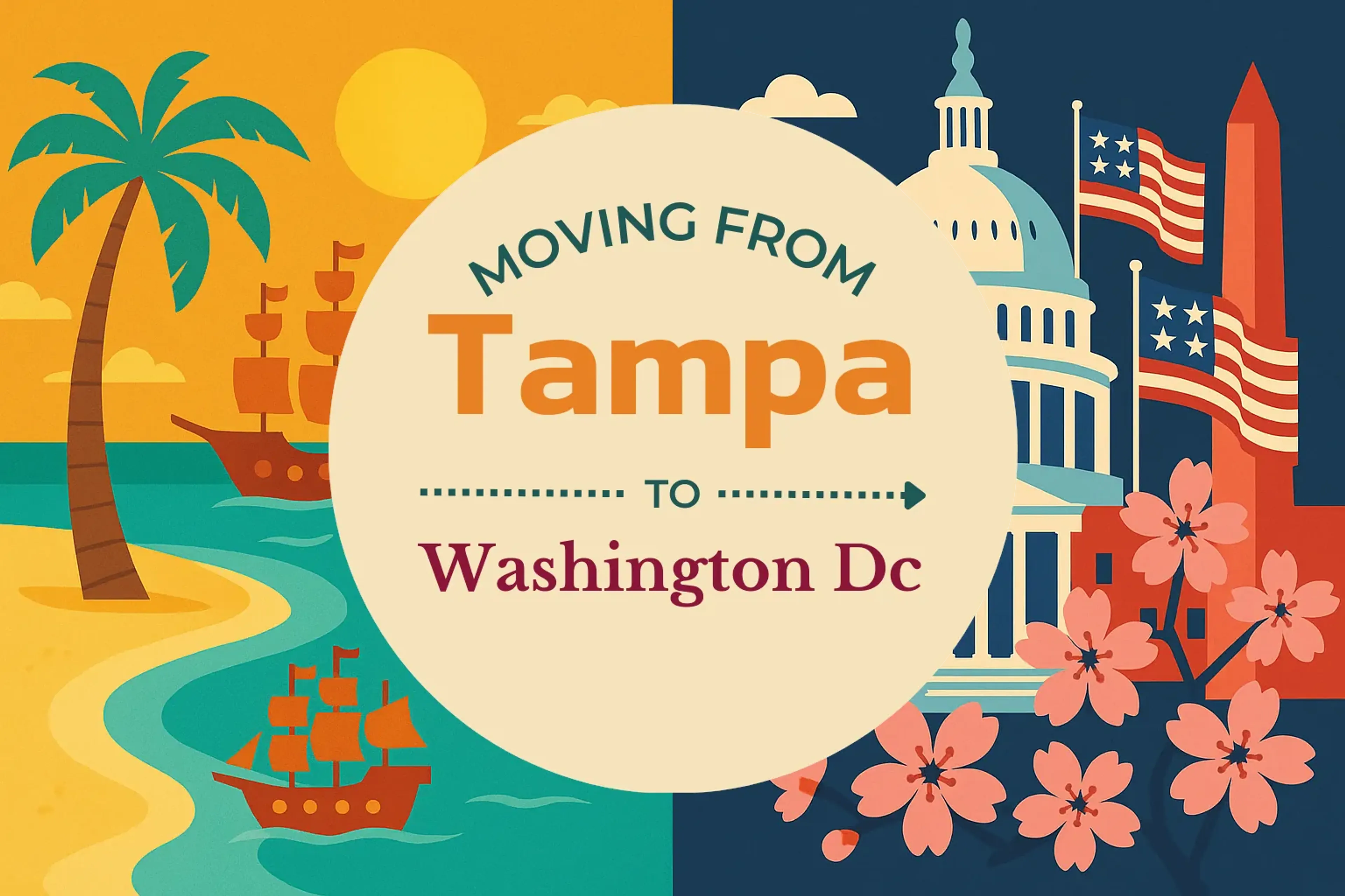 Side-by-side comparison of Tampa to Washington DC moving companies