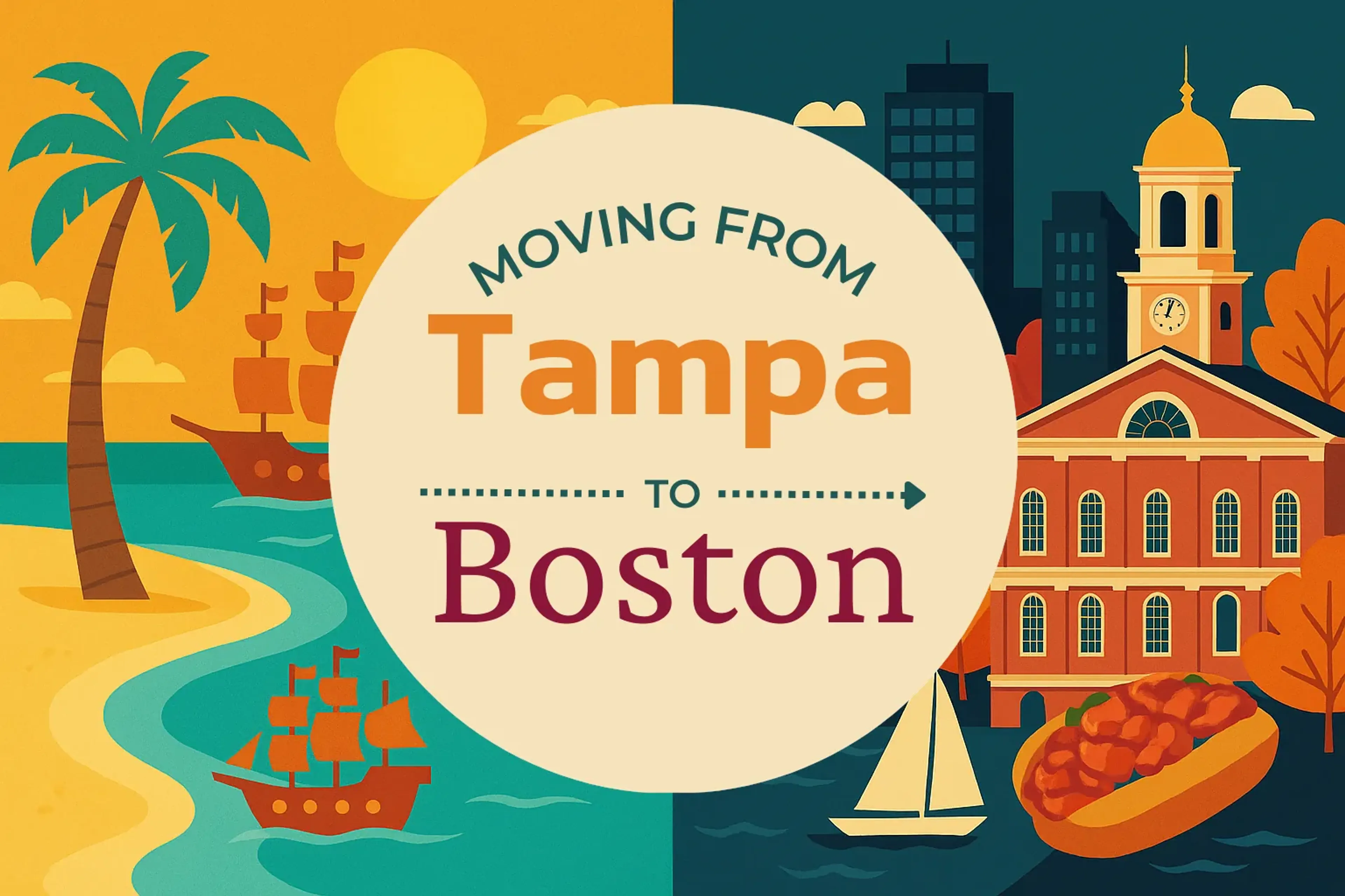 Side-by-side comparison of Tampa to Boston moving companies