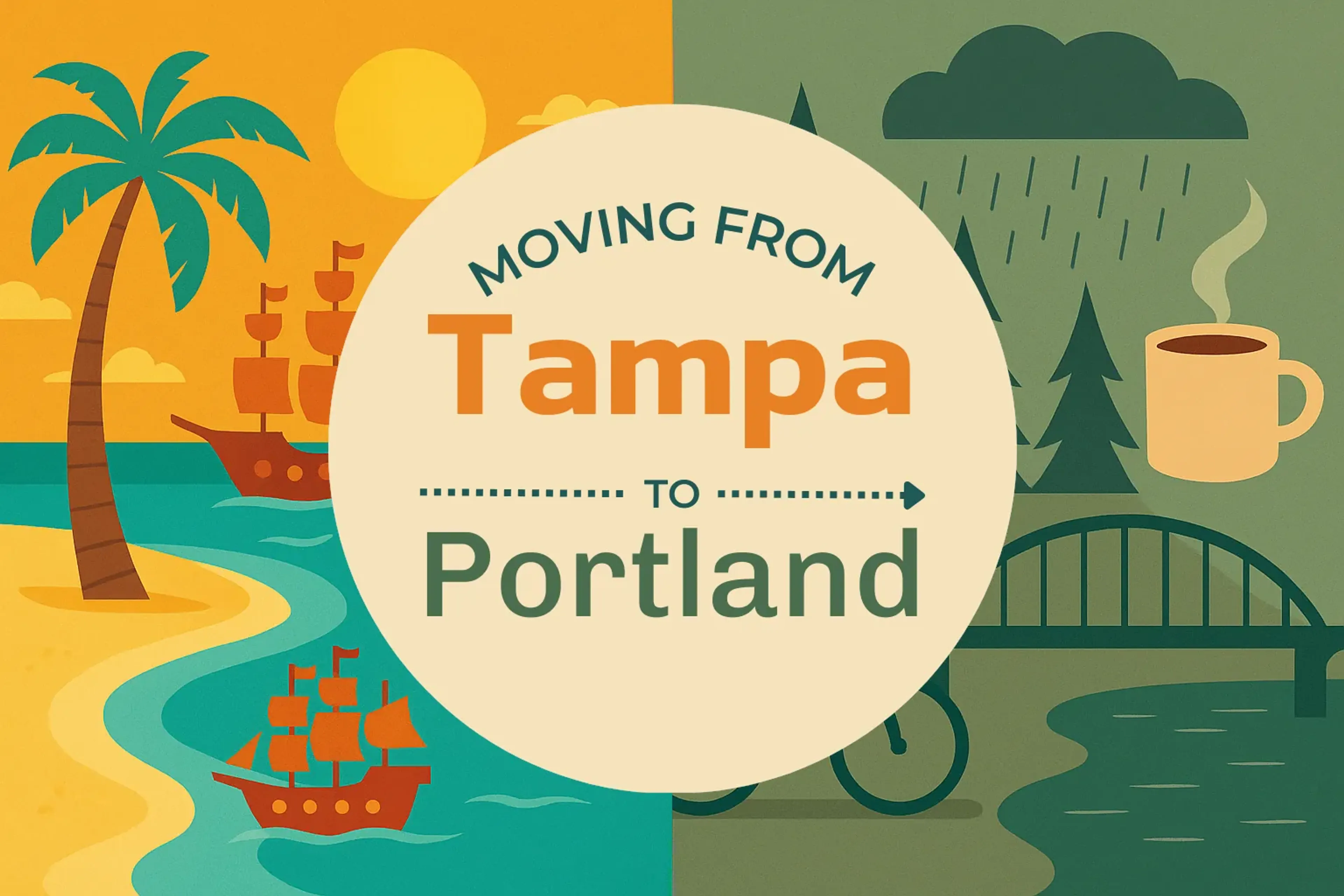 Side-by-side comparison of Tampa to Portland moving companies
