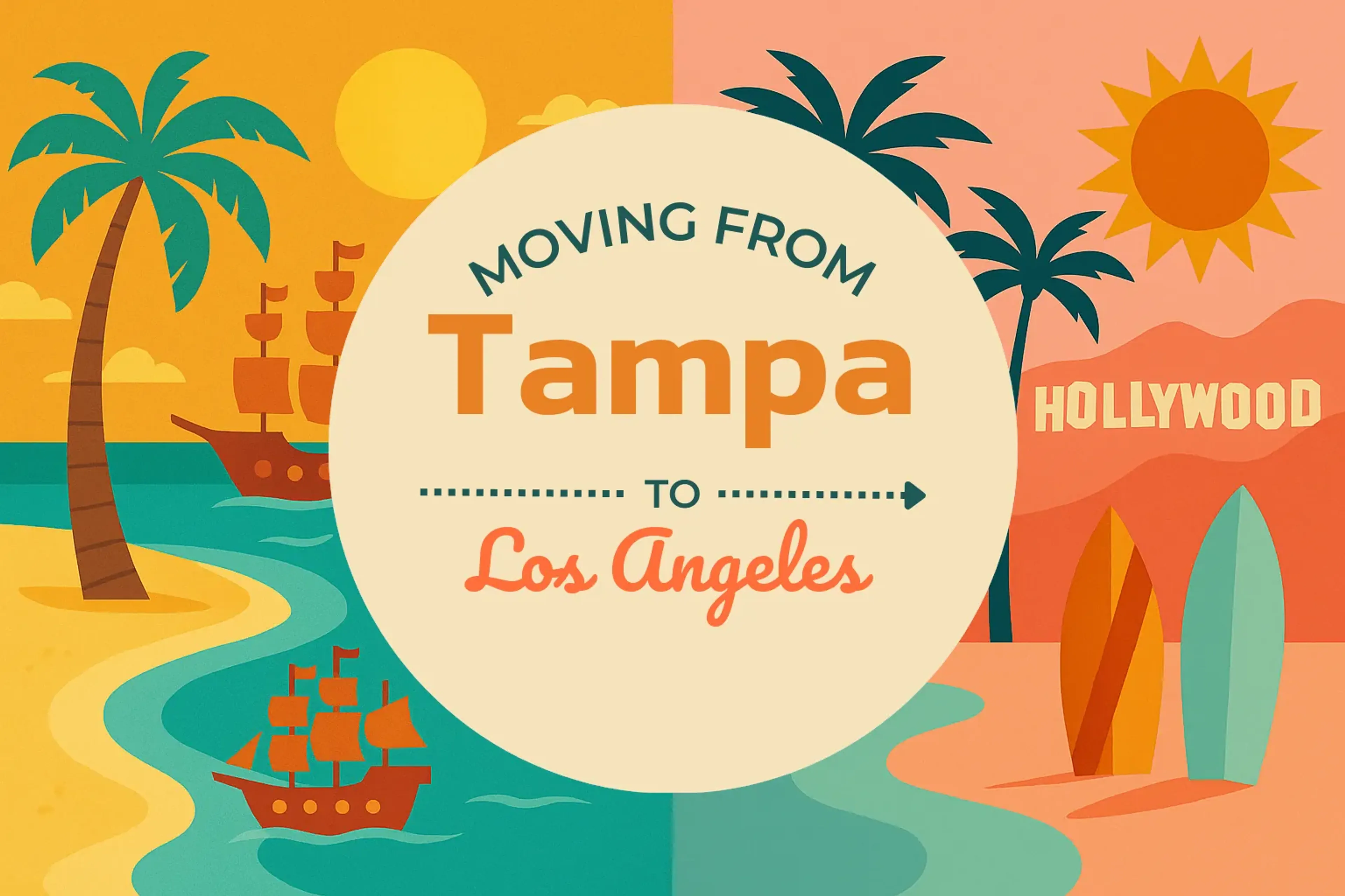 Side-by-side comparison of Tampa to Los Angeles moving companies