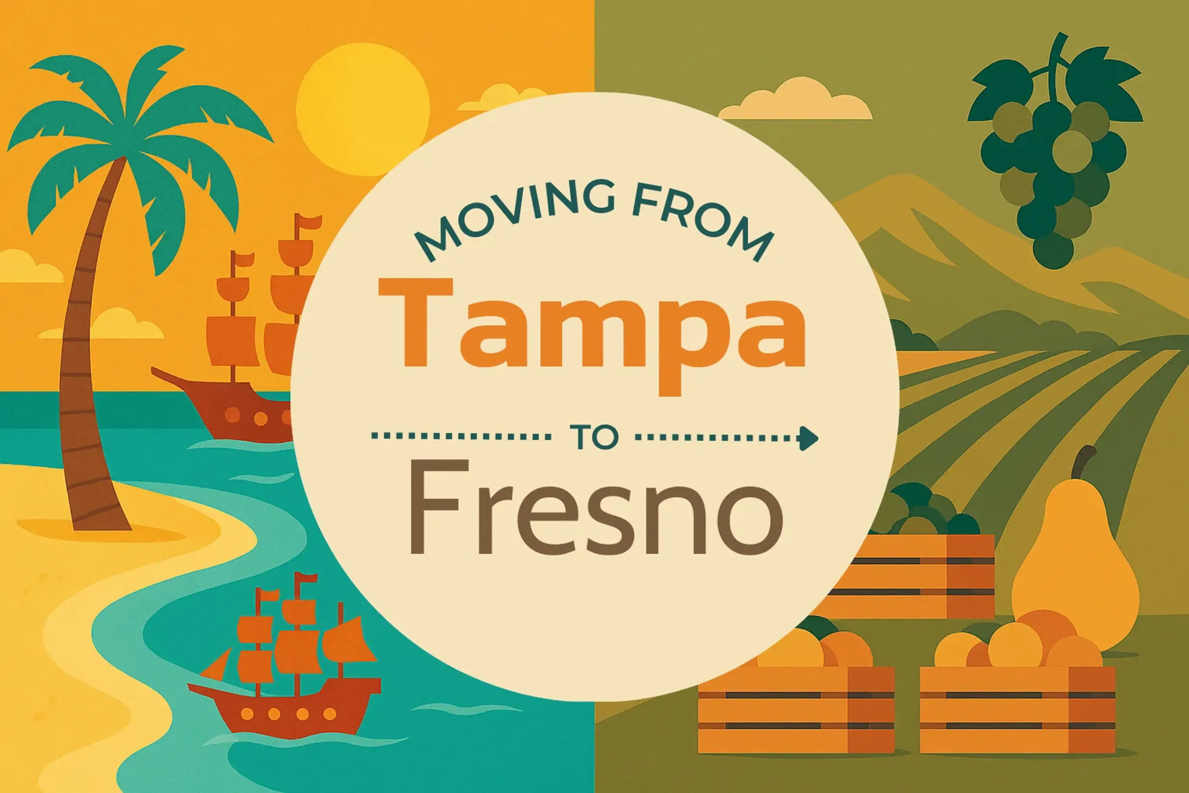 Side-by-side comparison of Tampa to Fresno moving companies