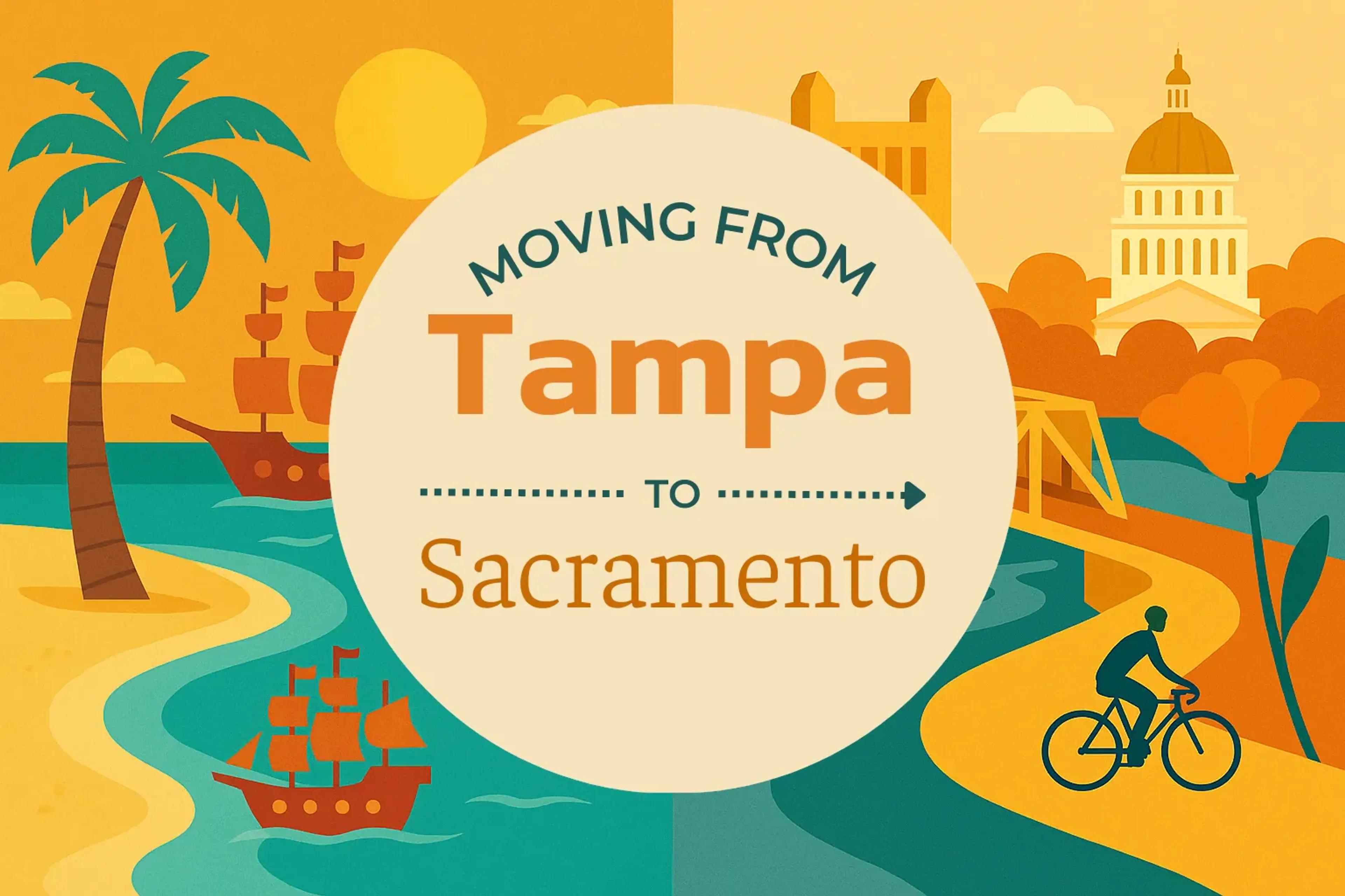Side-by-side comparison of Tampa to Sacramento moving companies