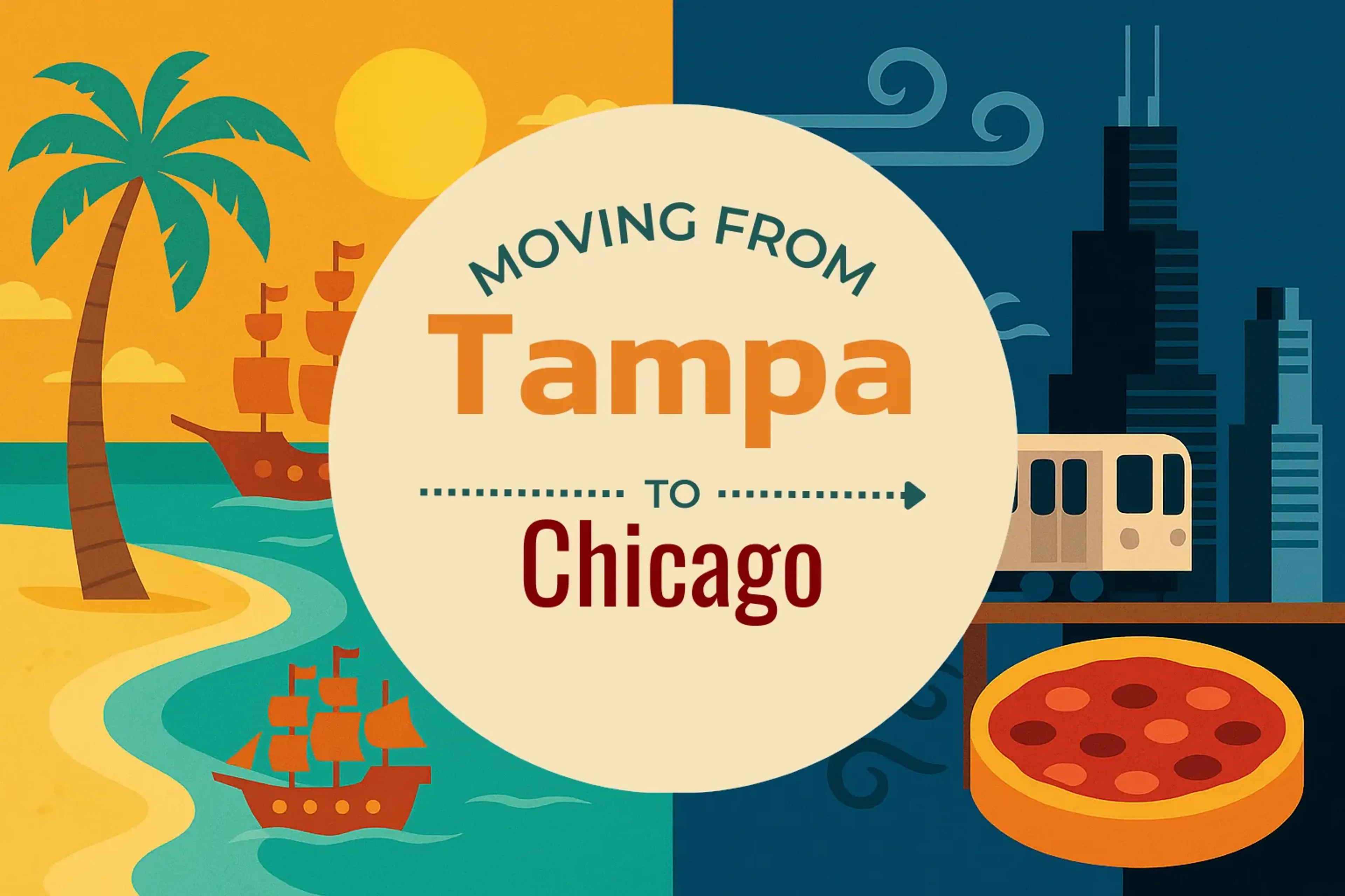 Side-by-side comparison of Tampa to Chicago moving companies