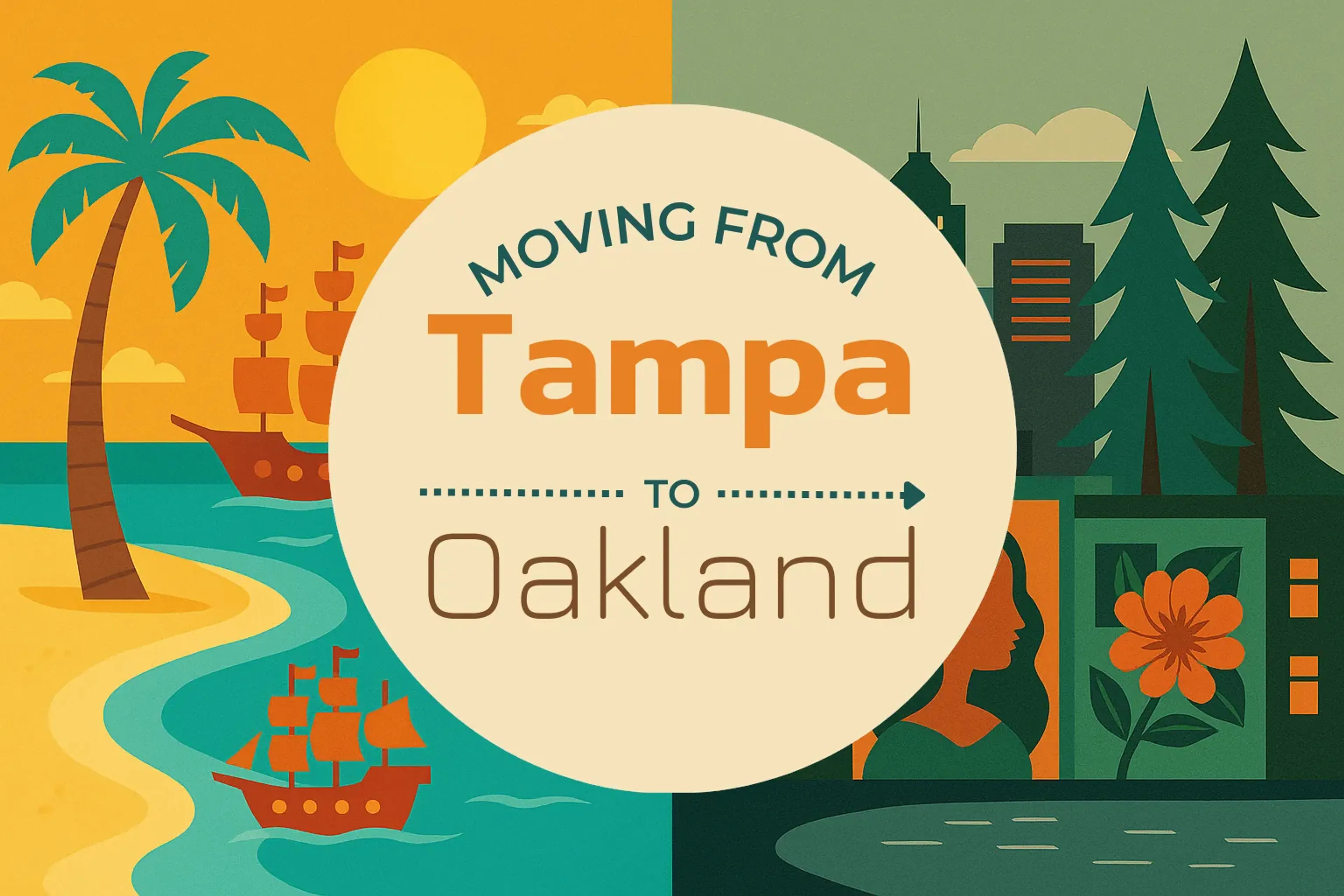 Side-by-side comparison of Tampa to Oakland moving companies