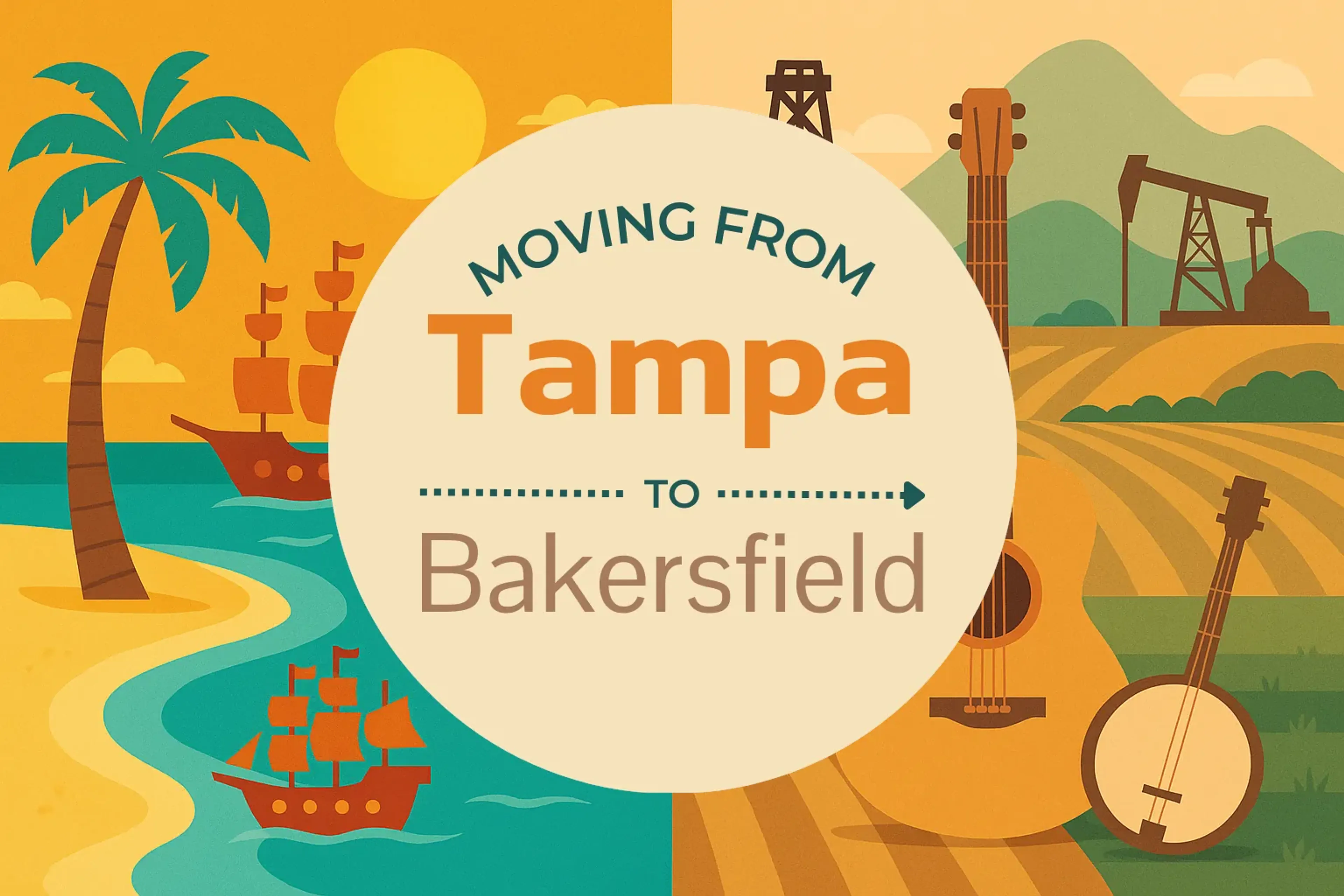 Side-by-side comparison of Tampa to Bakersfield moving companies
