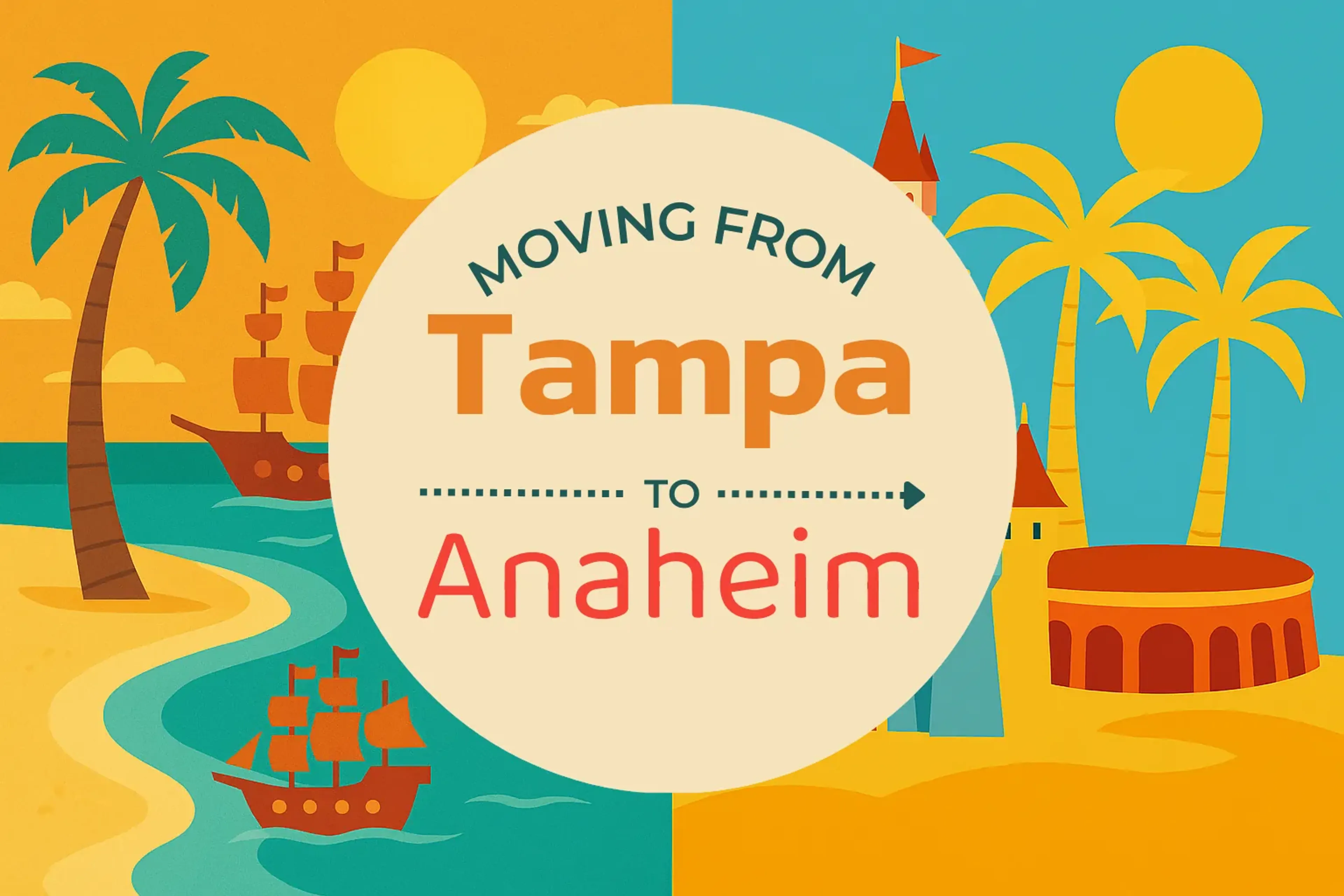 Side-by-side comparison of Tampa to Anaheim moving companies