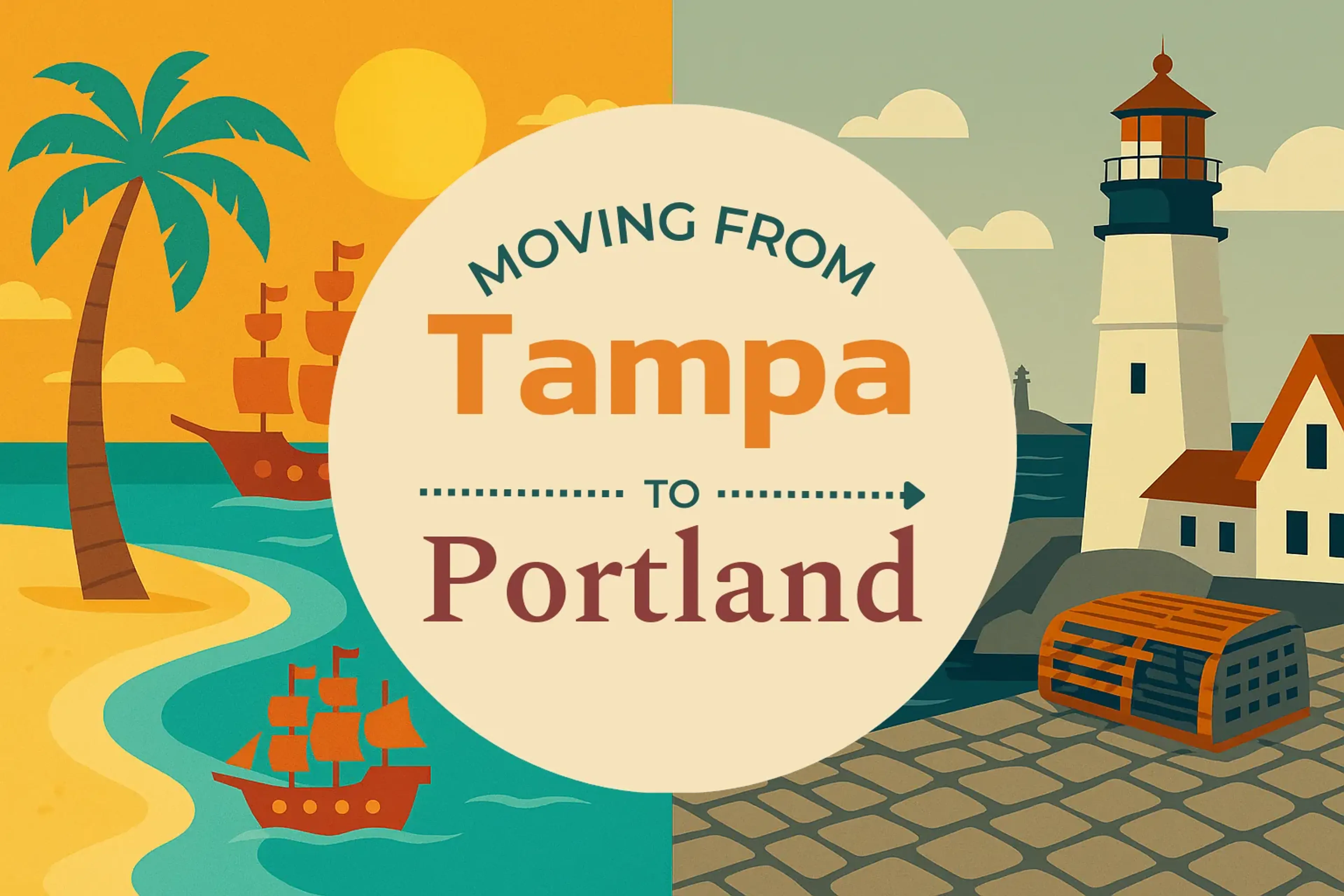 Side-by-side comparison of Tampa to Portland moving companies