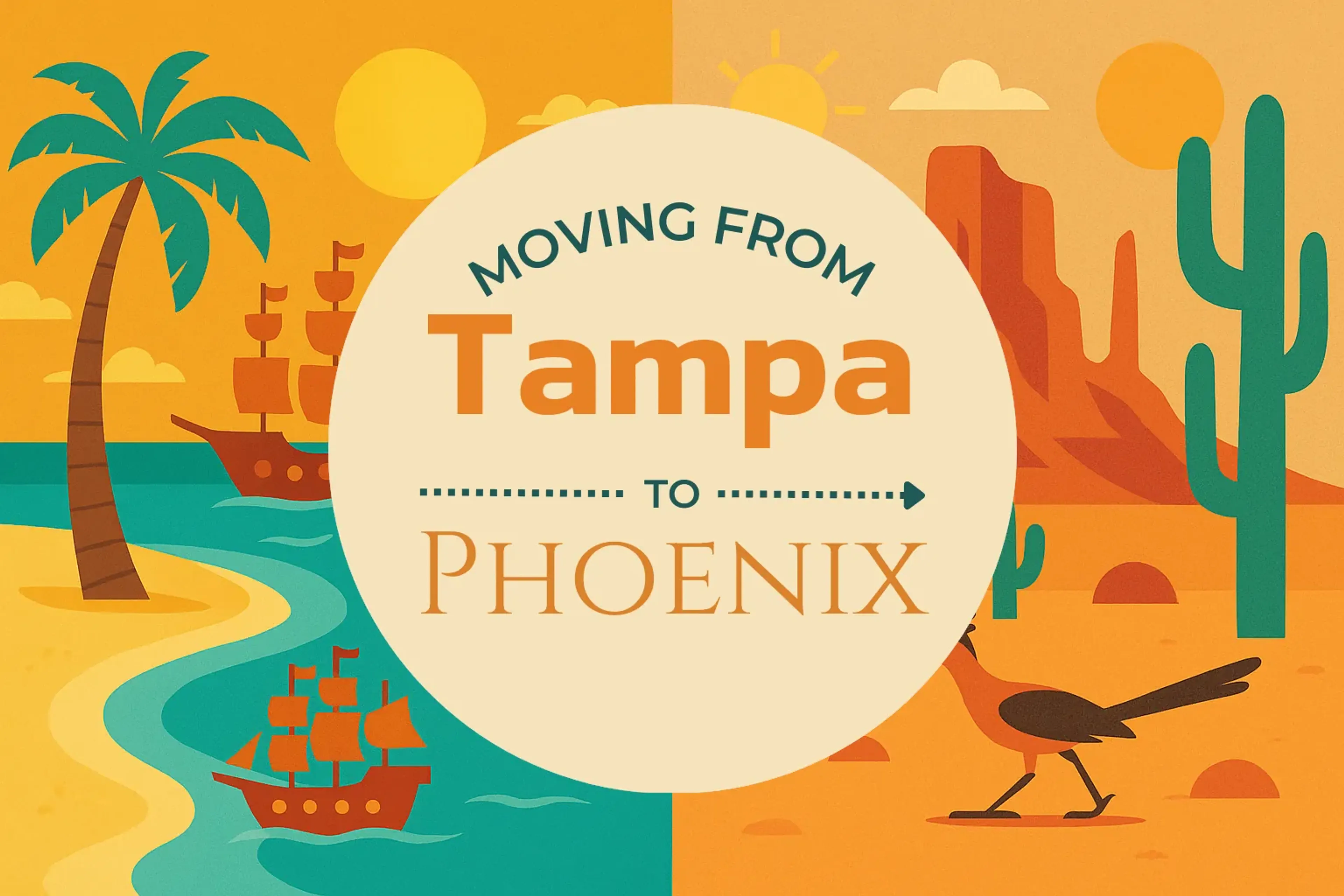 Side-by-side comparison of Tampa to Phoenix moving companies