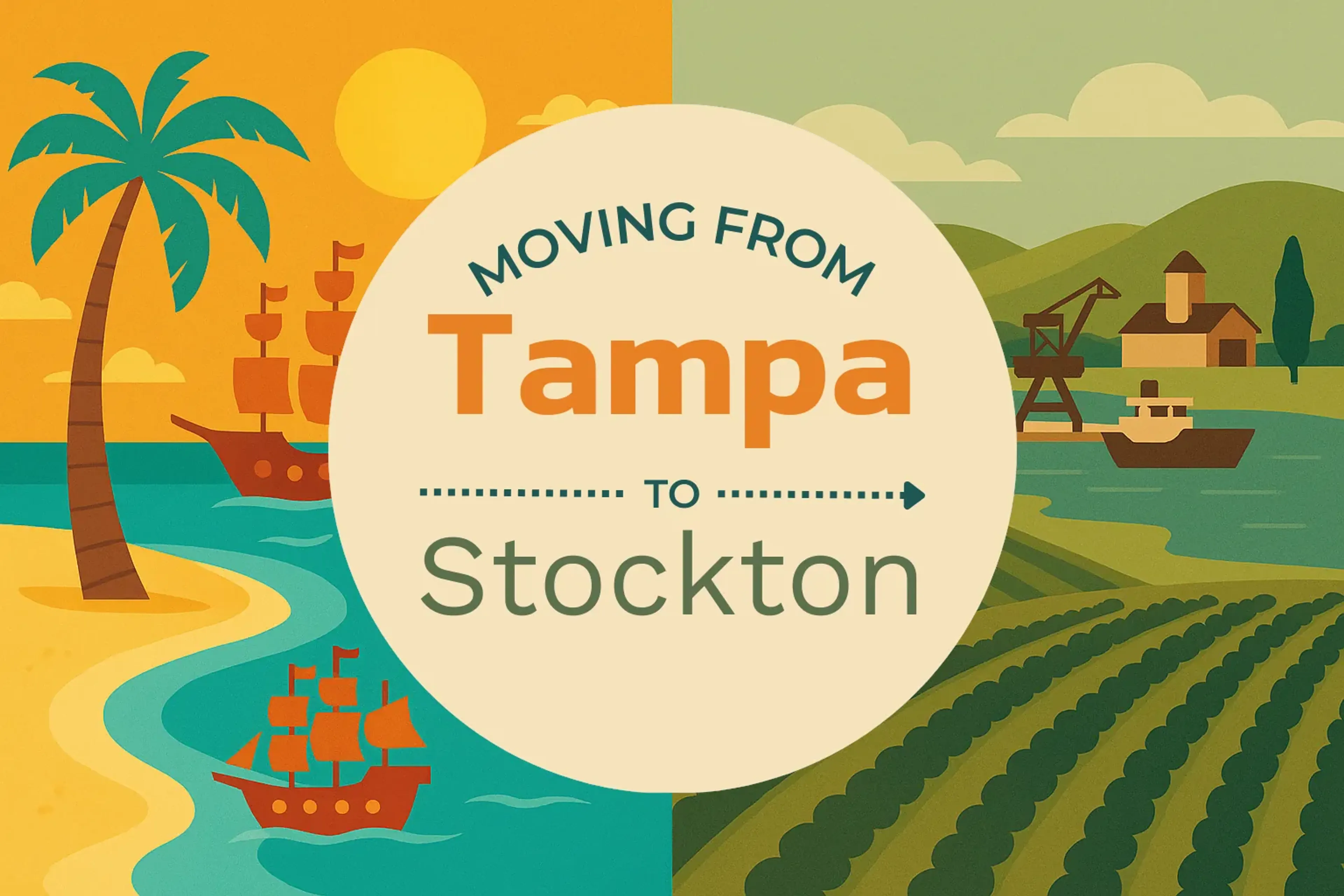 Side-by-side comparison of Tampa to Stockton moving companies