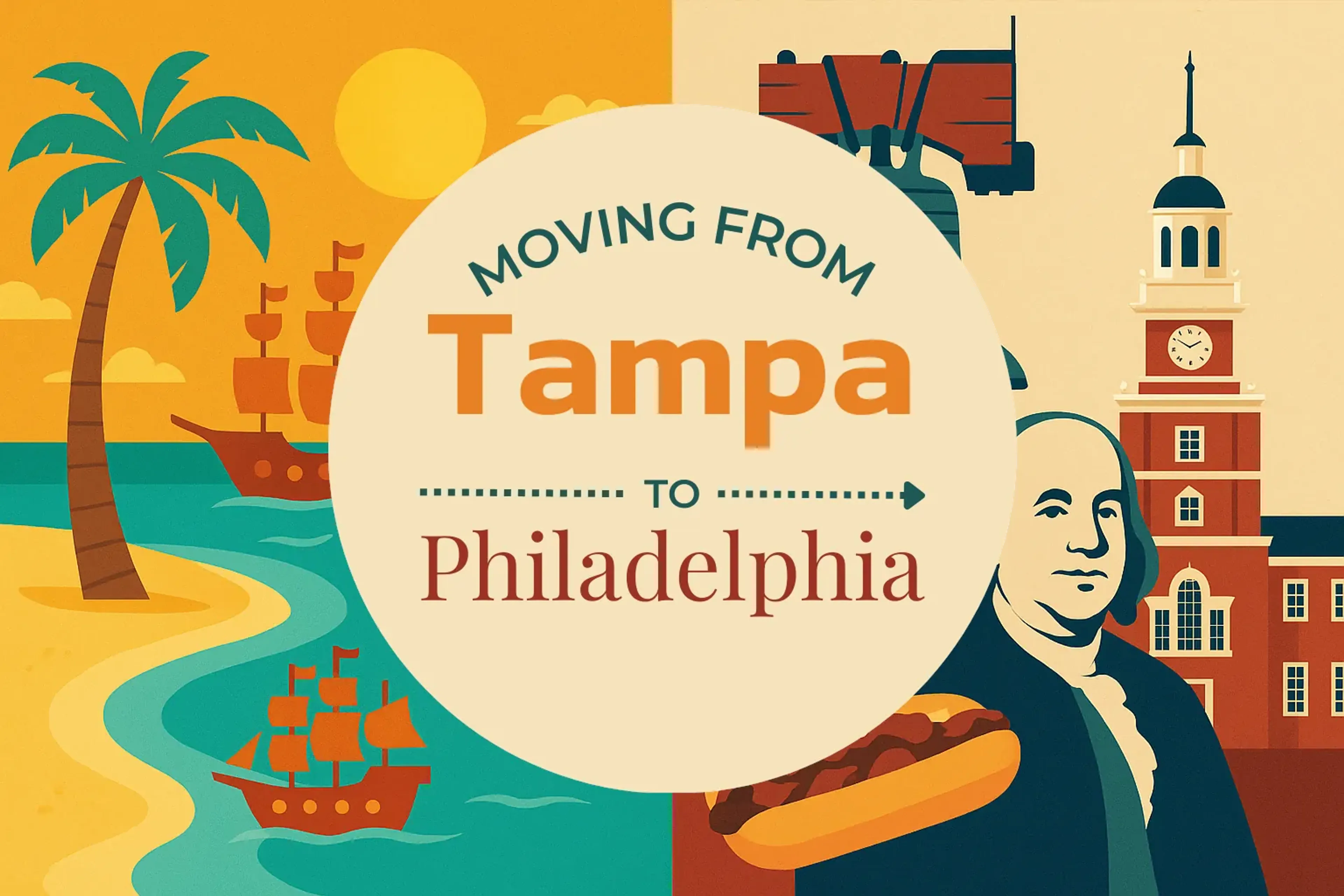 Side-by-side comparison of Tampa to Philadelphia moving companies