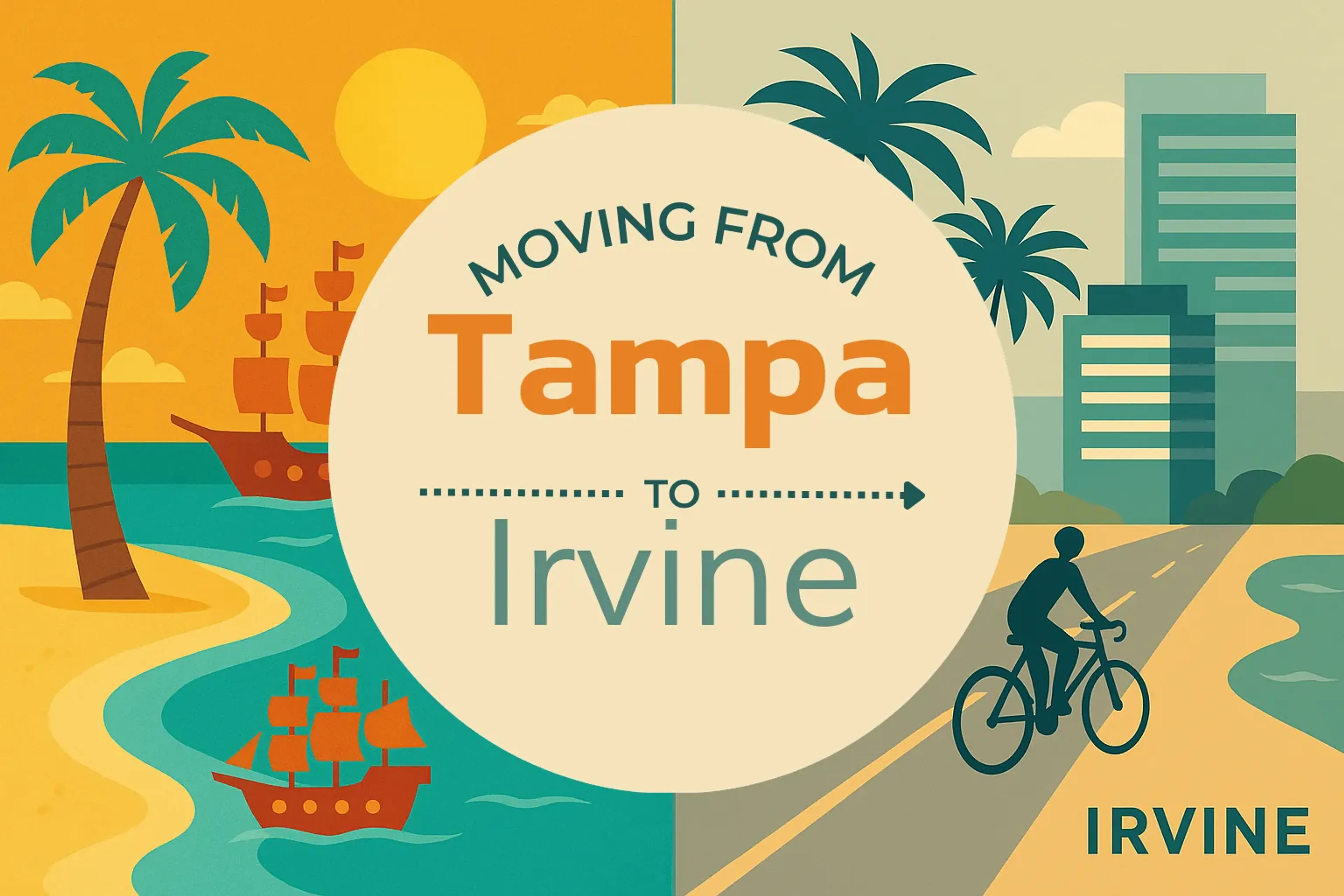 Side-by-side comparison of Tampa to Irvine moving companies