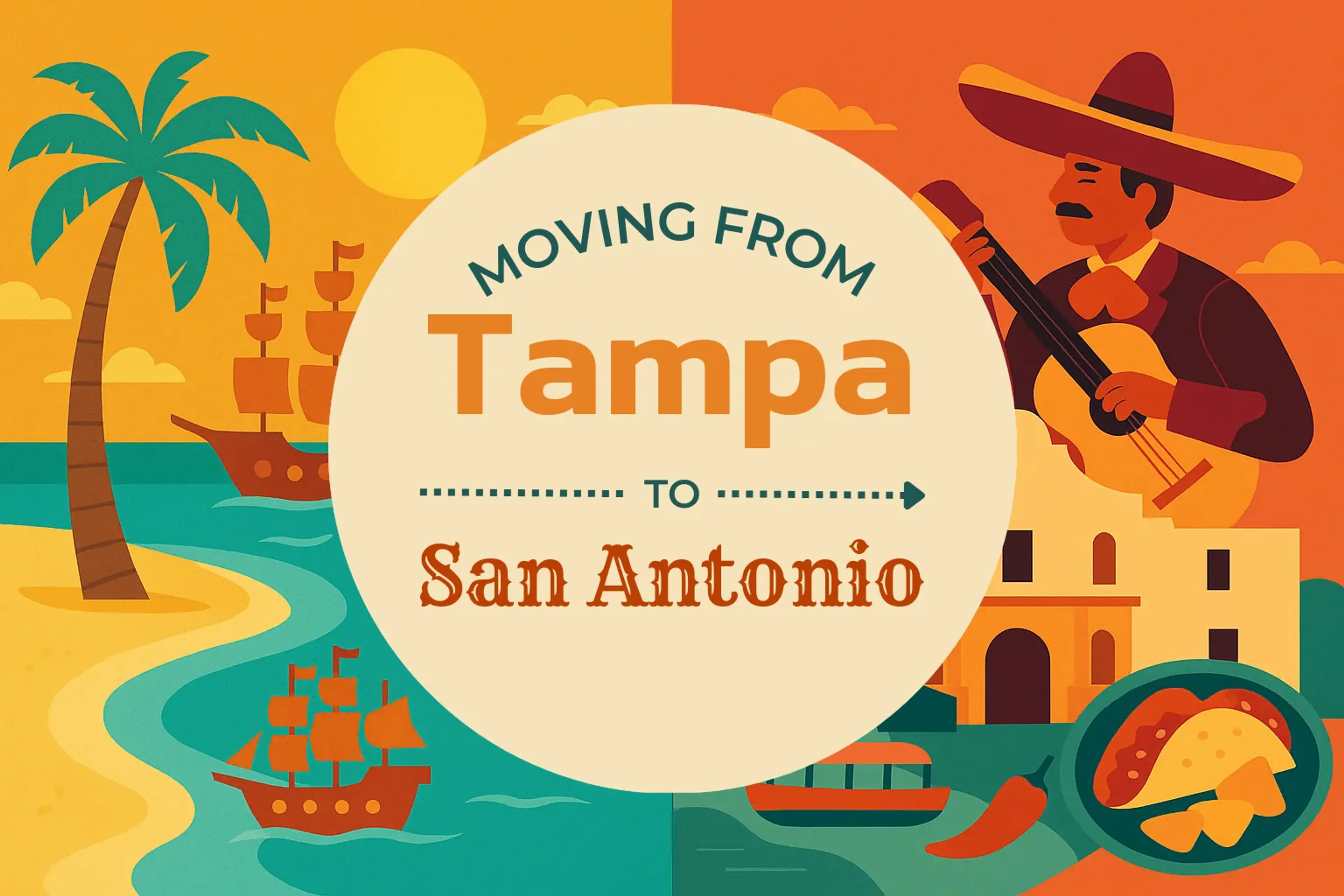 Side-by-side comparison of Tampa to San Antonio moving companies