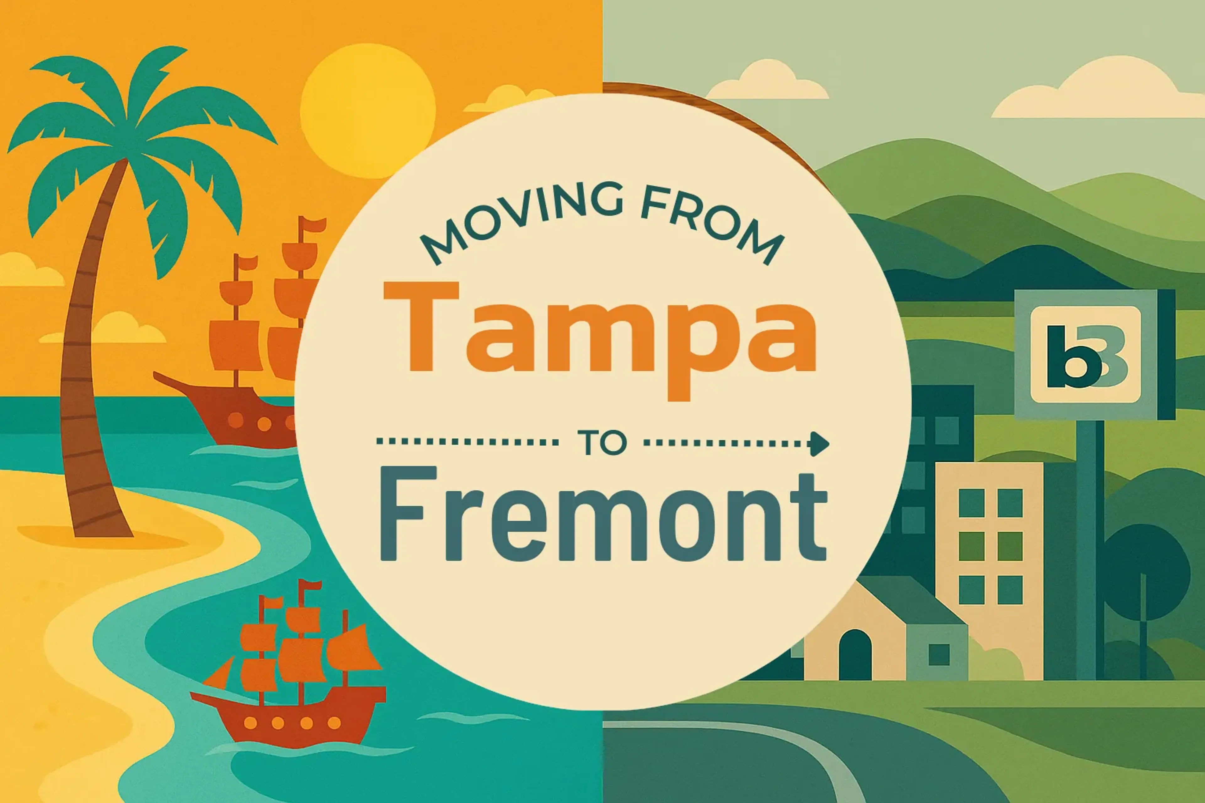 Side-by-side comparison of Tampa to Fremont moving companies