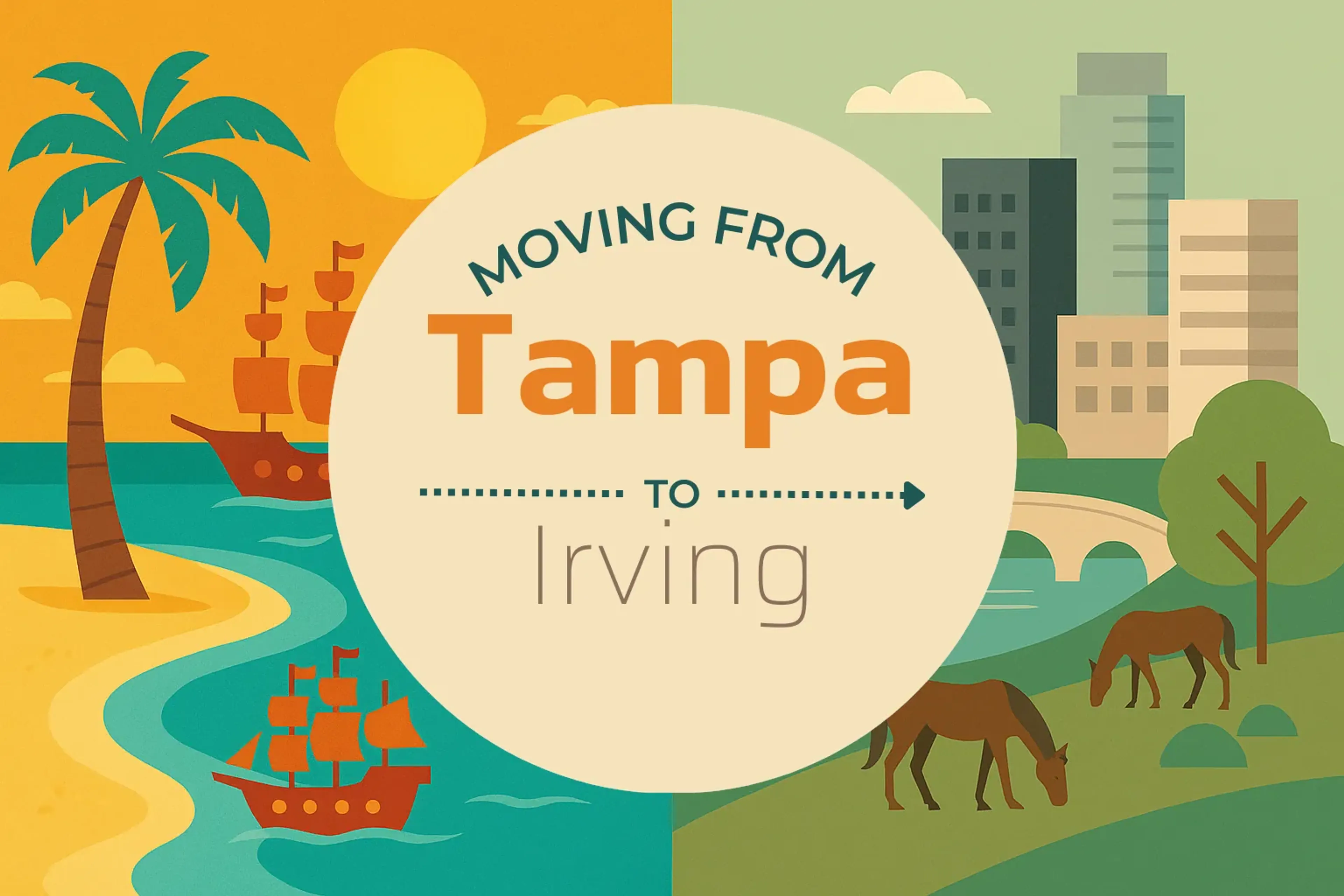 Side-by-side comparison of Tampa to Irving moving companies