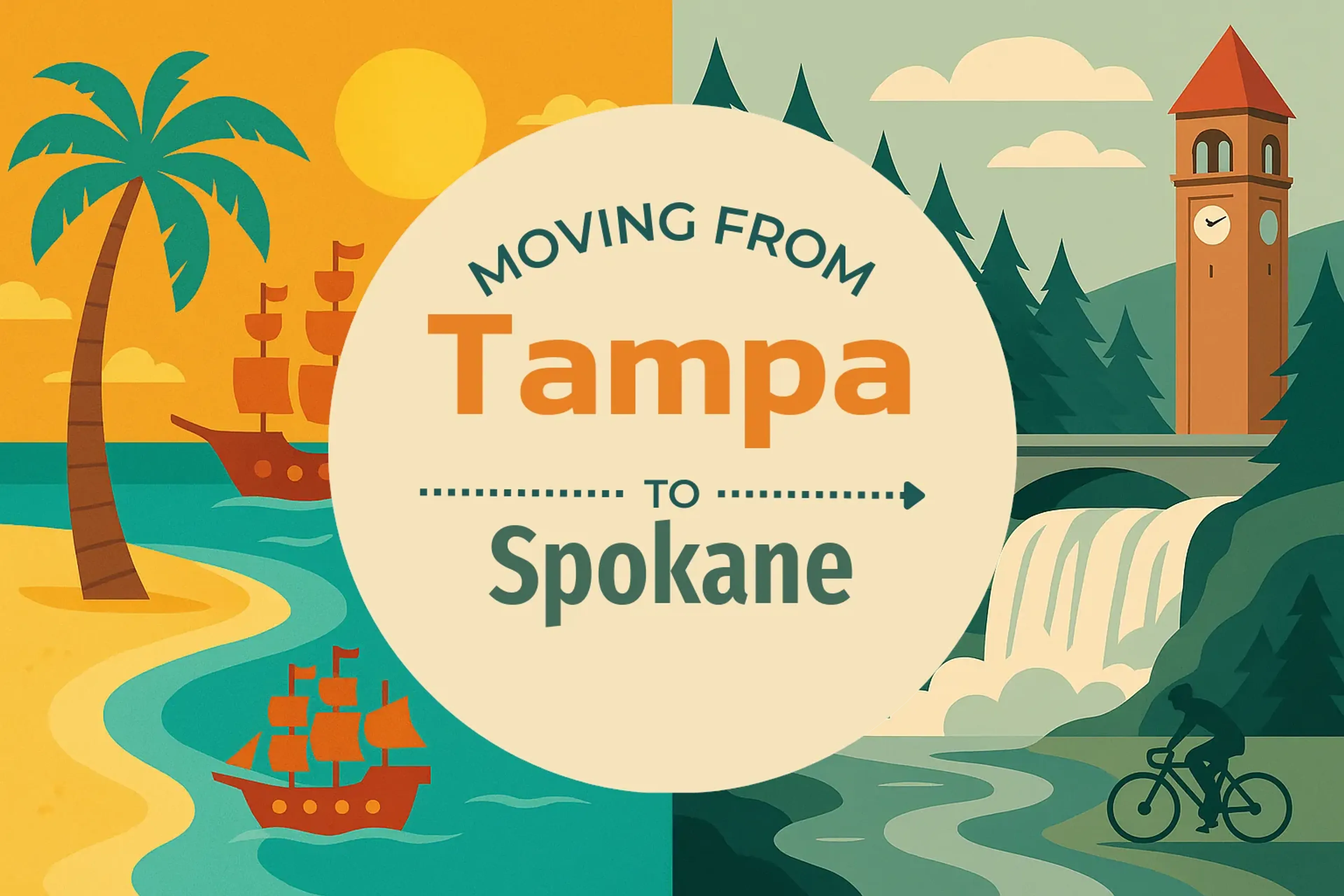 Side-by-side comparison of Tampa to Spokane moving companies
