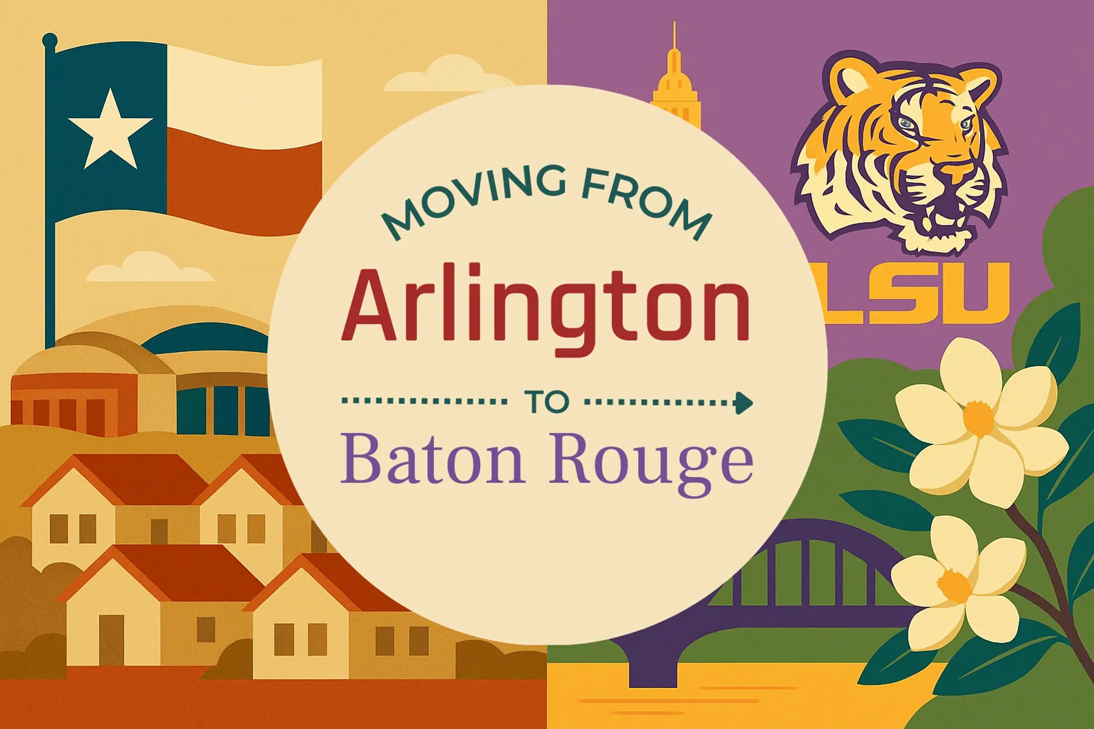 Side-by-side comparison of Arlington to Baton Rouge moving companies