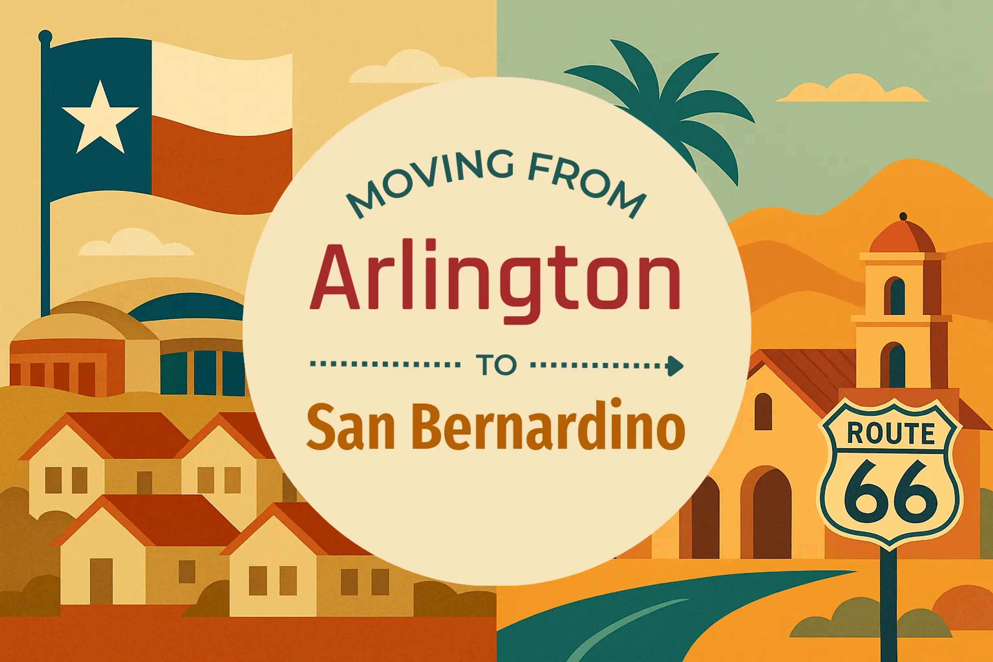 Side-by-side comparison of Arlington to San Bernardino moving companies
