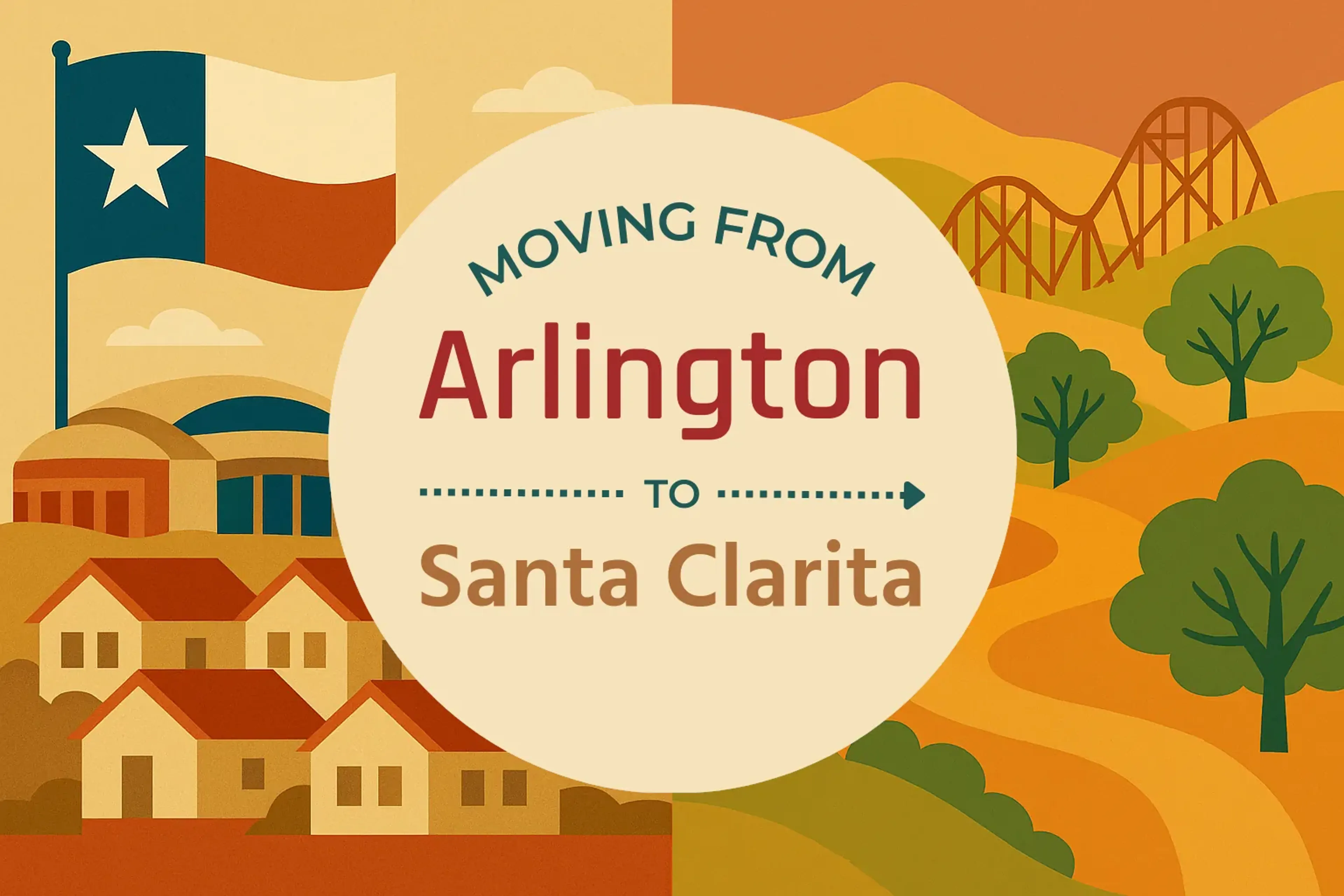 Side-by-side comparison of Arlington to Santa Clarita moving companies