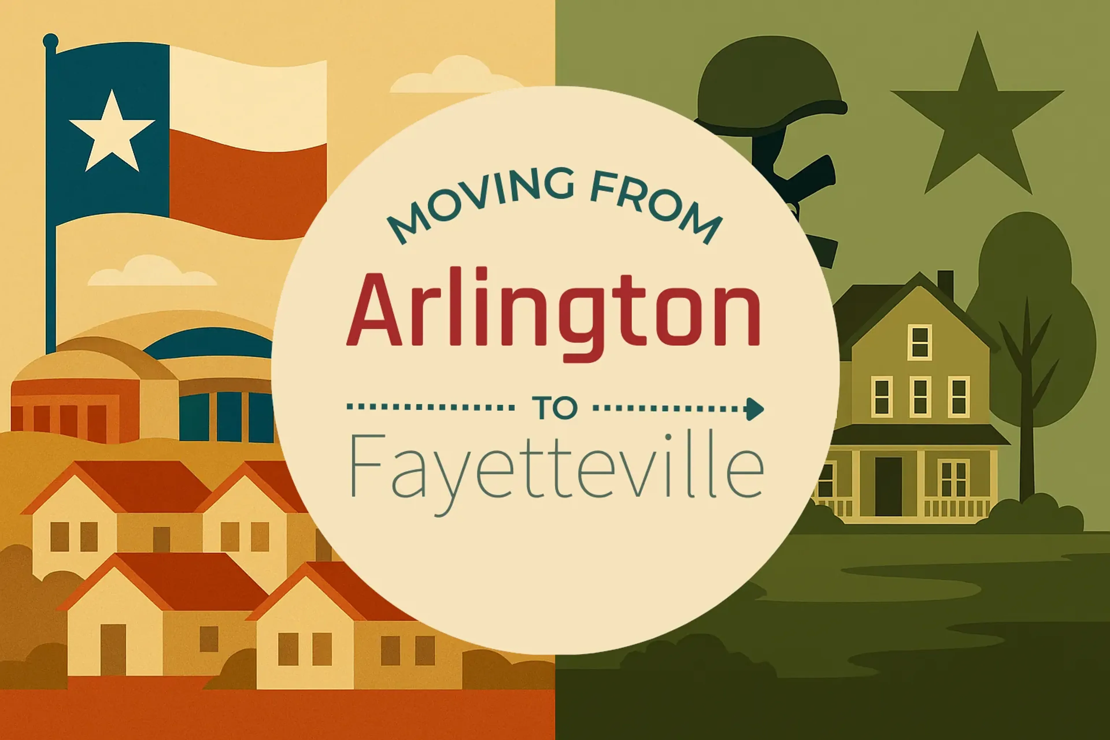 Side-by-side comparison of Arlington to Fayetteville moving companies