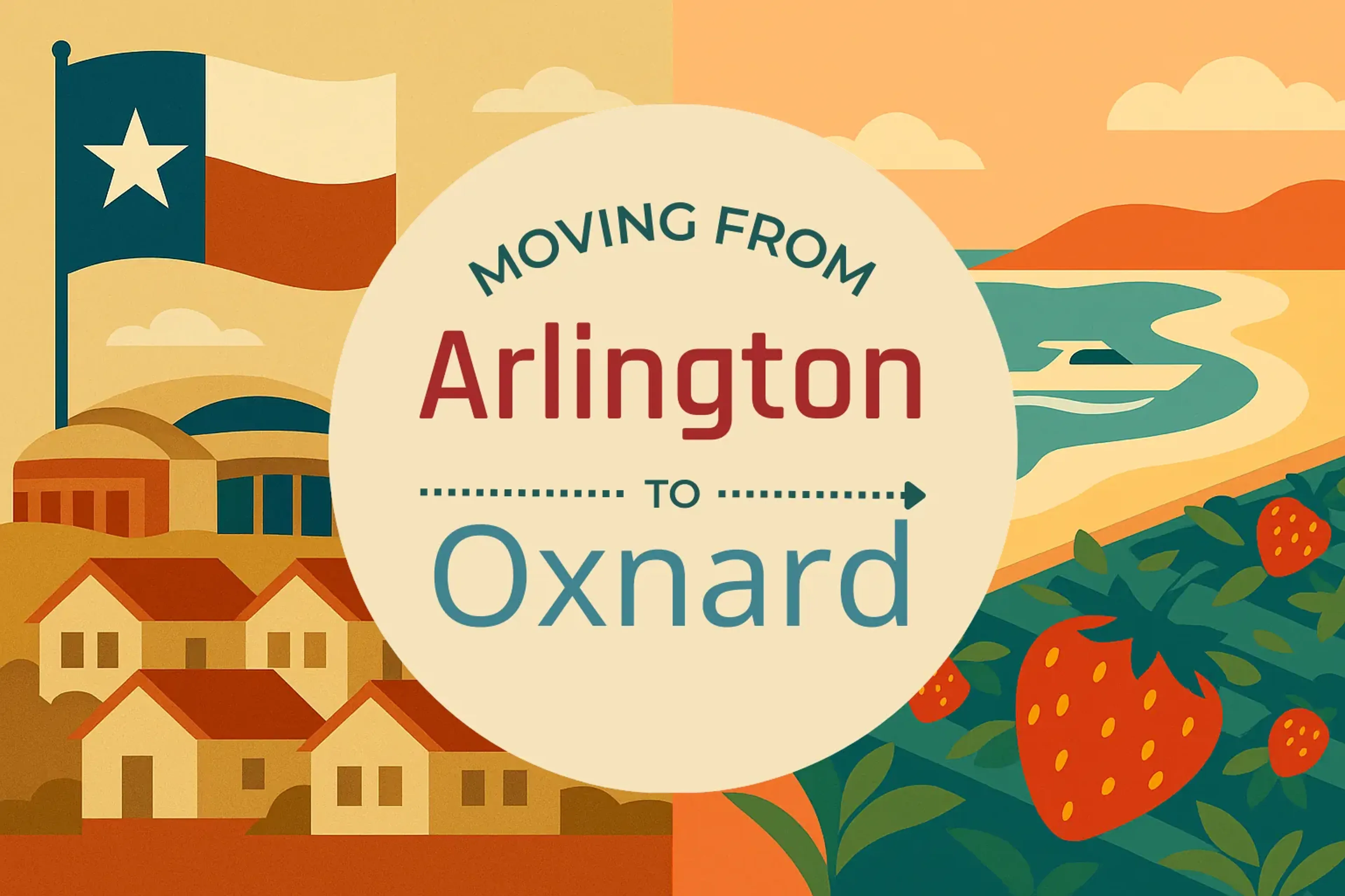 Side-by-side comparison of Arlington to Oxnard moving companies