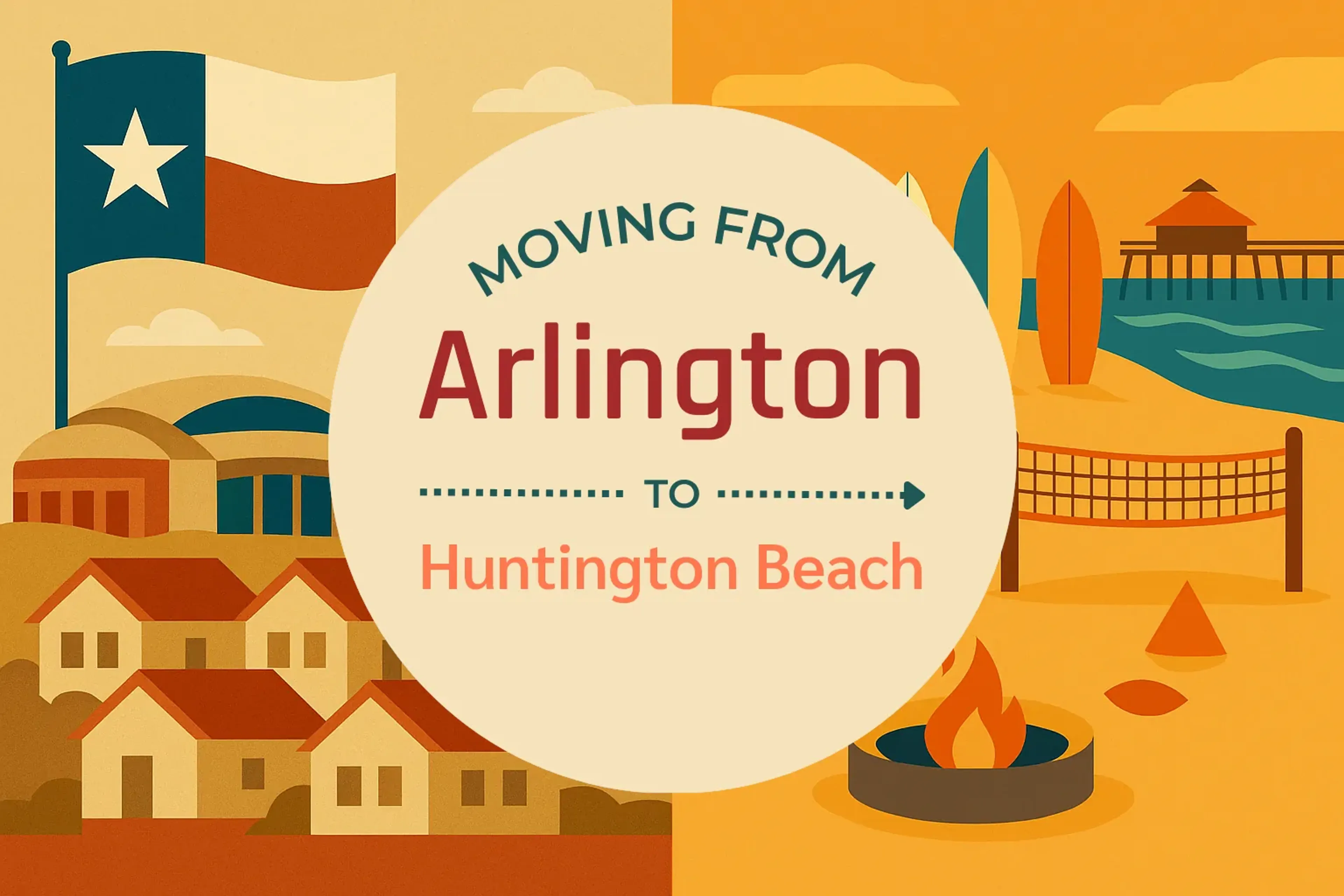 Side-by-side comparison of Arlington to Huntington Beach moving companies