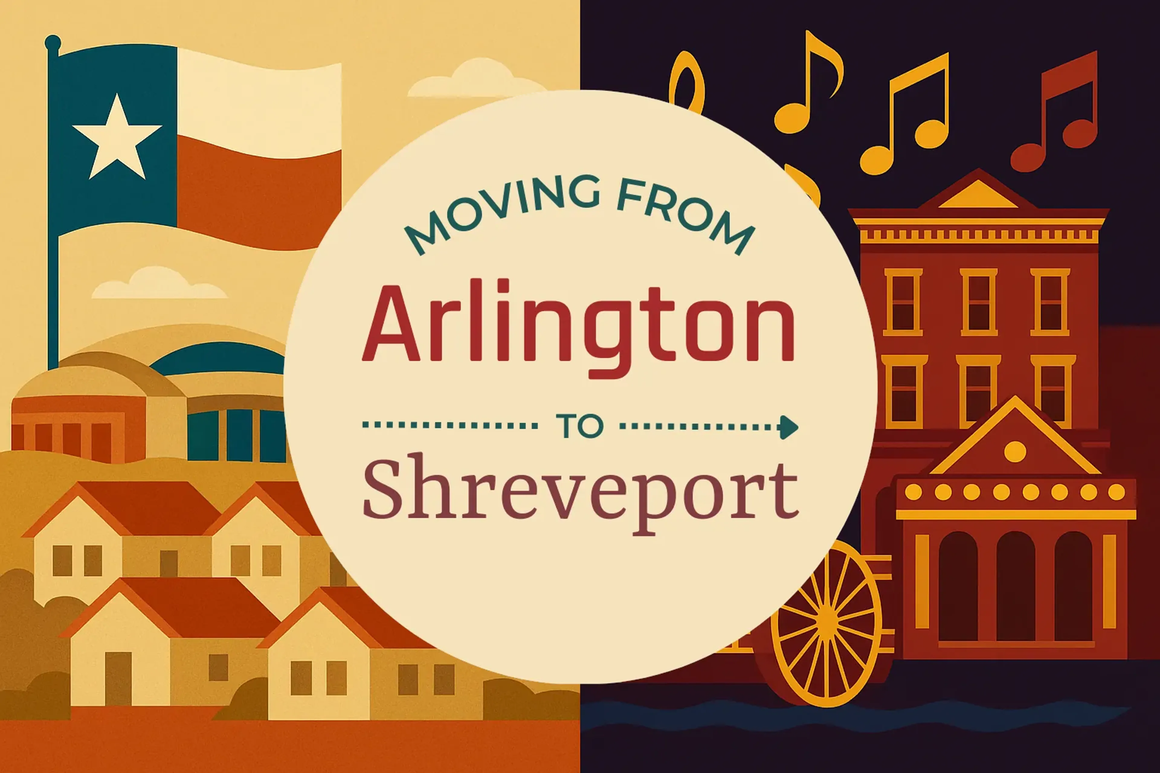 Side-by-side comparison of Arlington to Shreveport moving companies