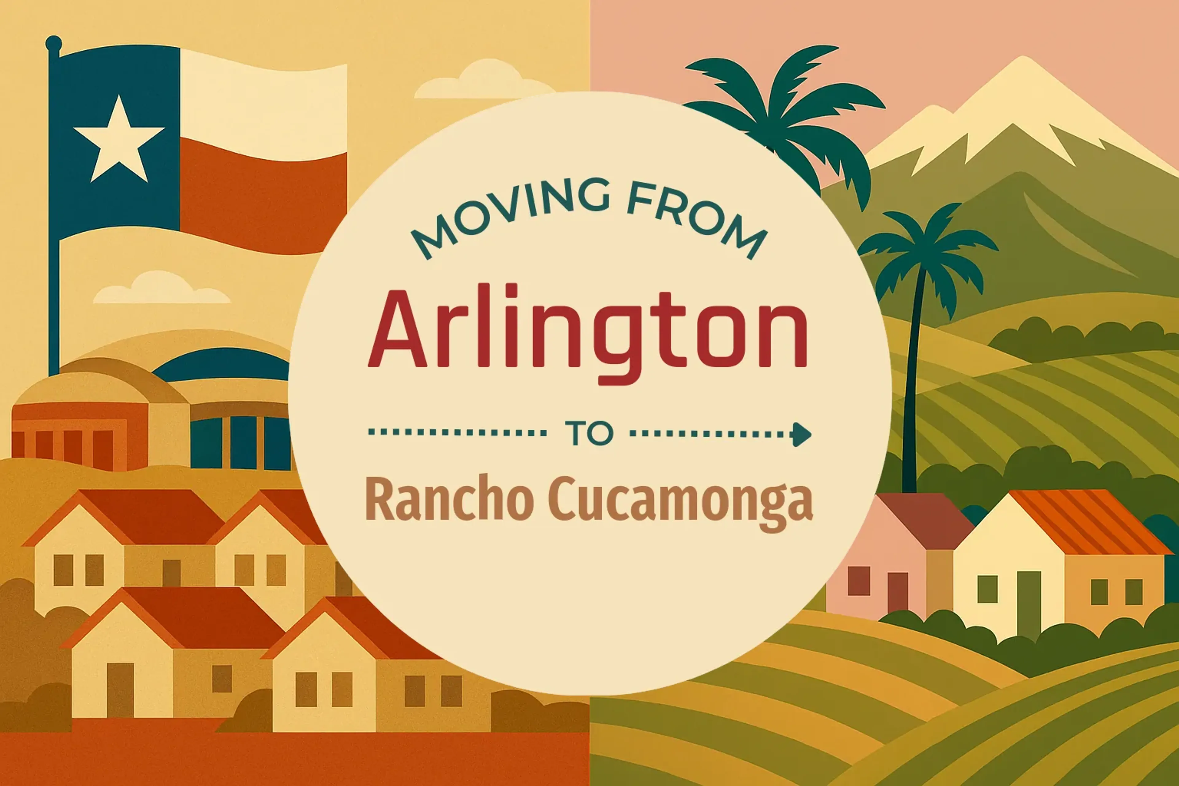 Side-by-side comparison of Arlington to Rancho Cucamonga moving companies