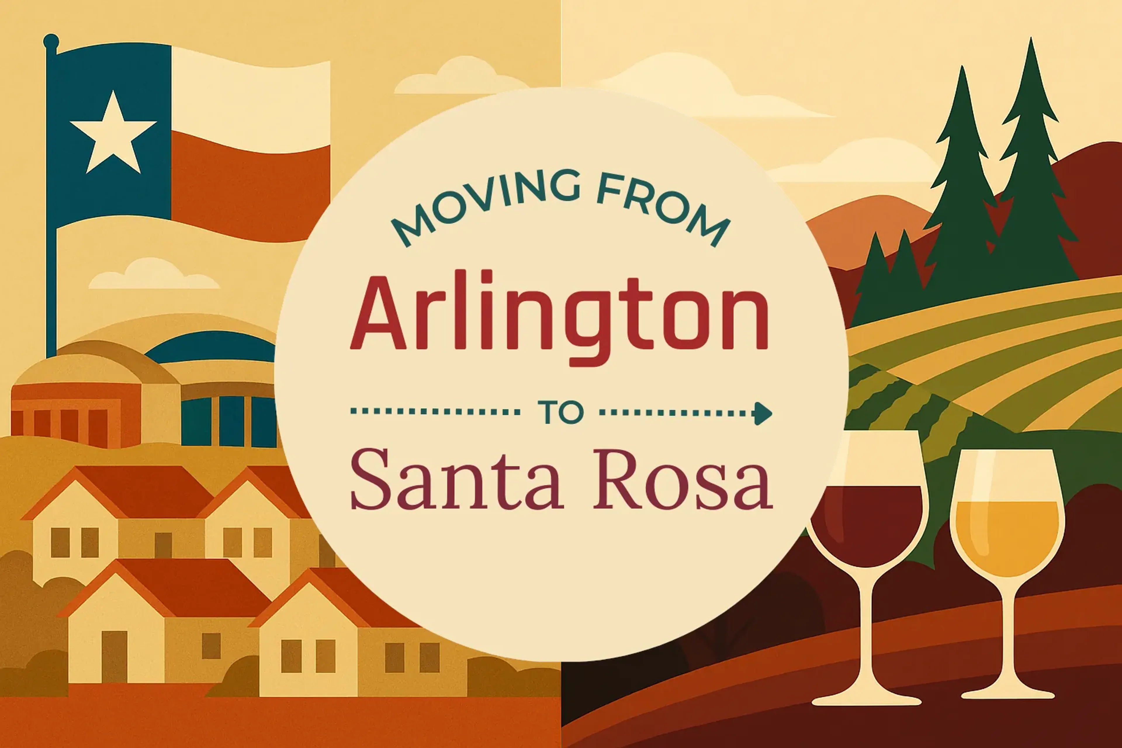 Side-by-side comparison of Arlington to Santa Rosa moving companies