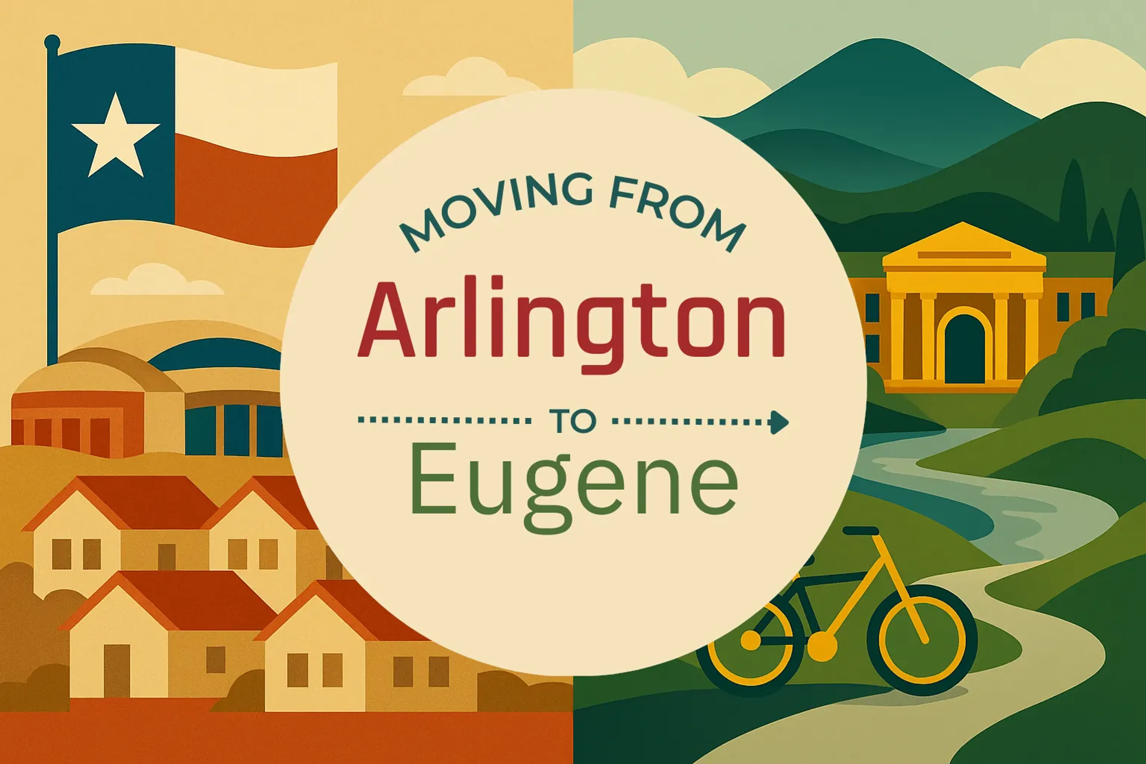 Side-by-side comparison of Arlington to Eugene moving companies