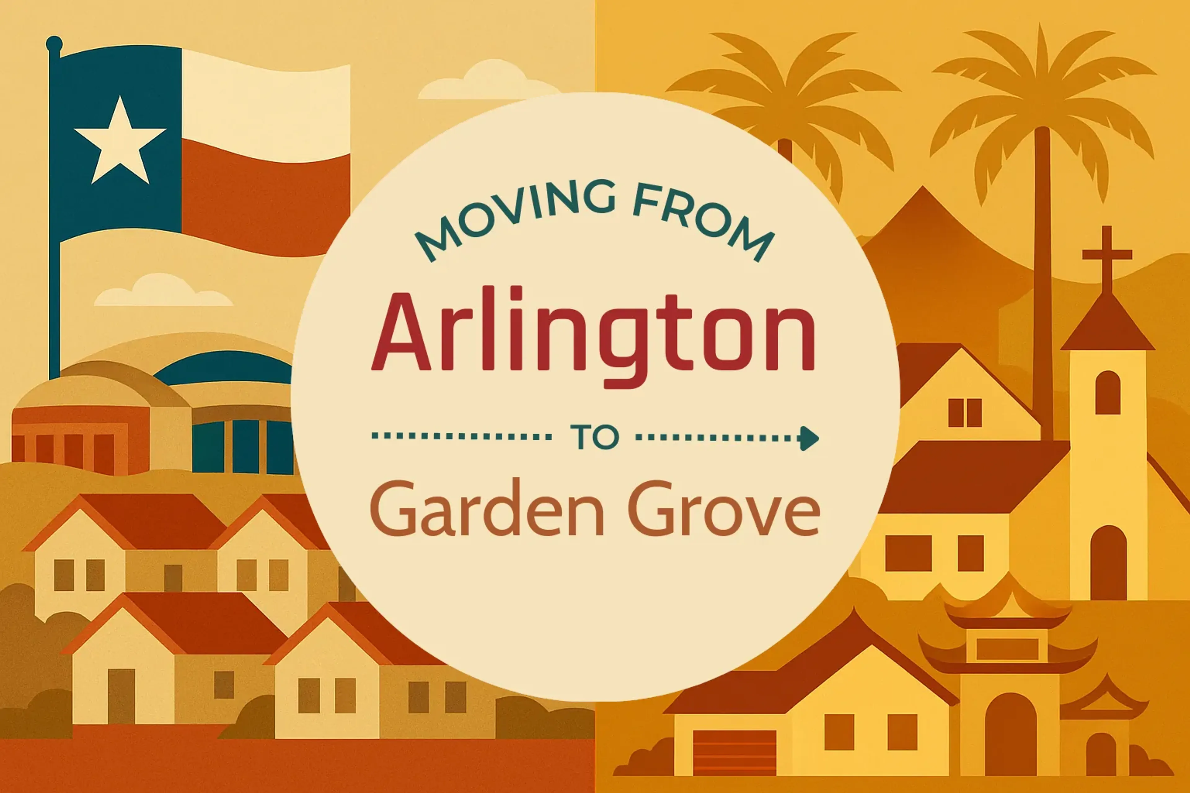 Side-by-side comparison of Arlington to Garden Grove moving companies