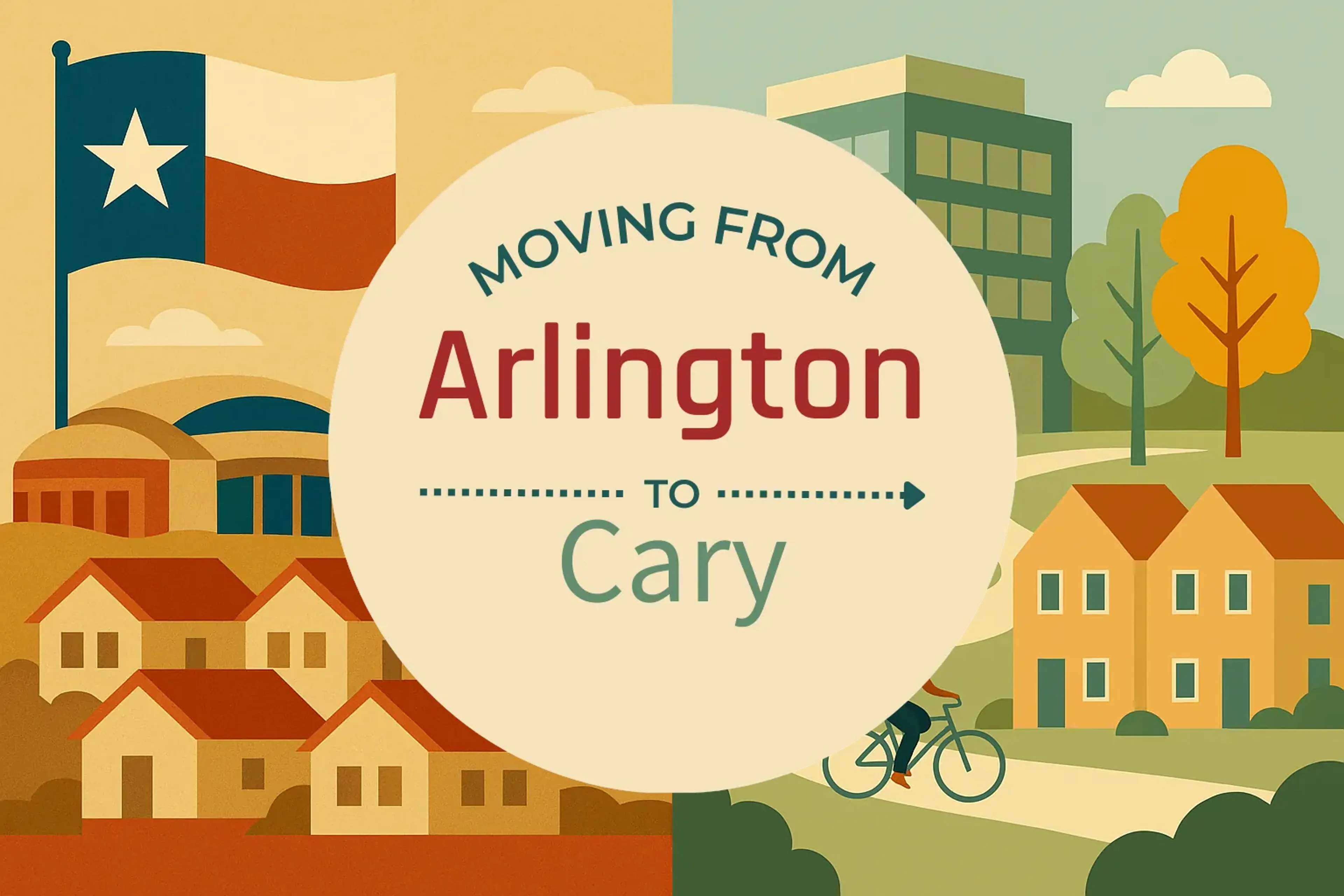 Side-by-side comparison of Arlington to Cary moving companies
