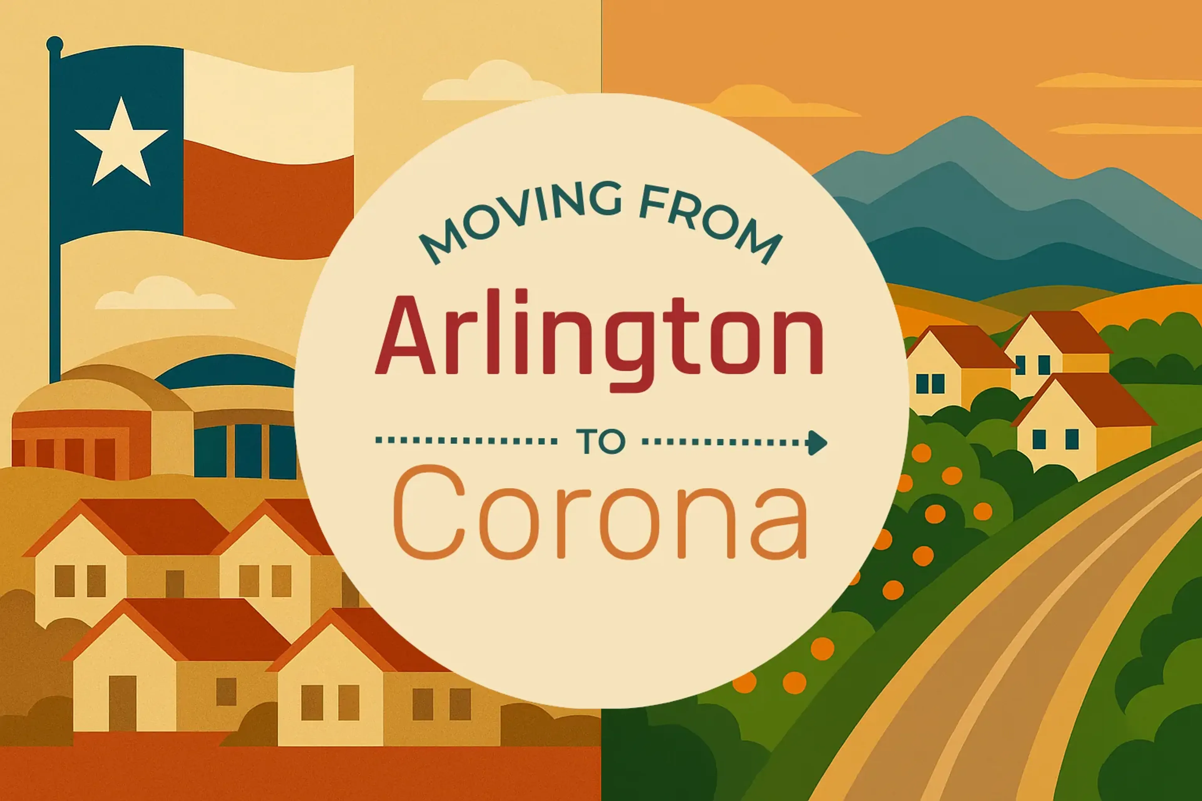 Side-by-side comparison of Arlington to Corona moving companies